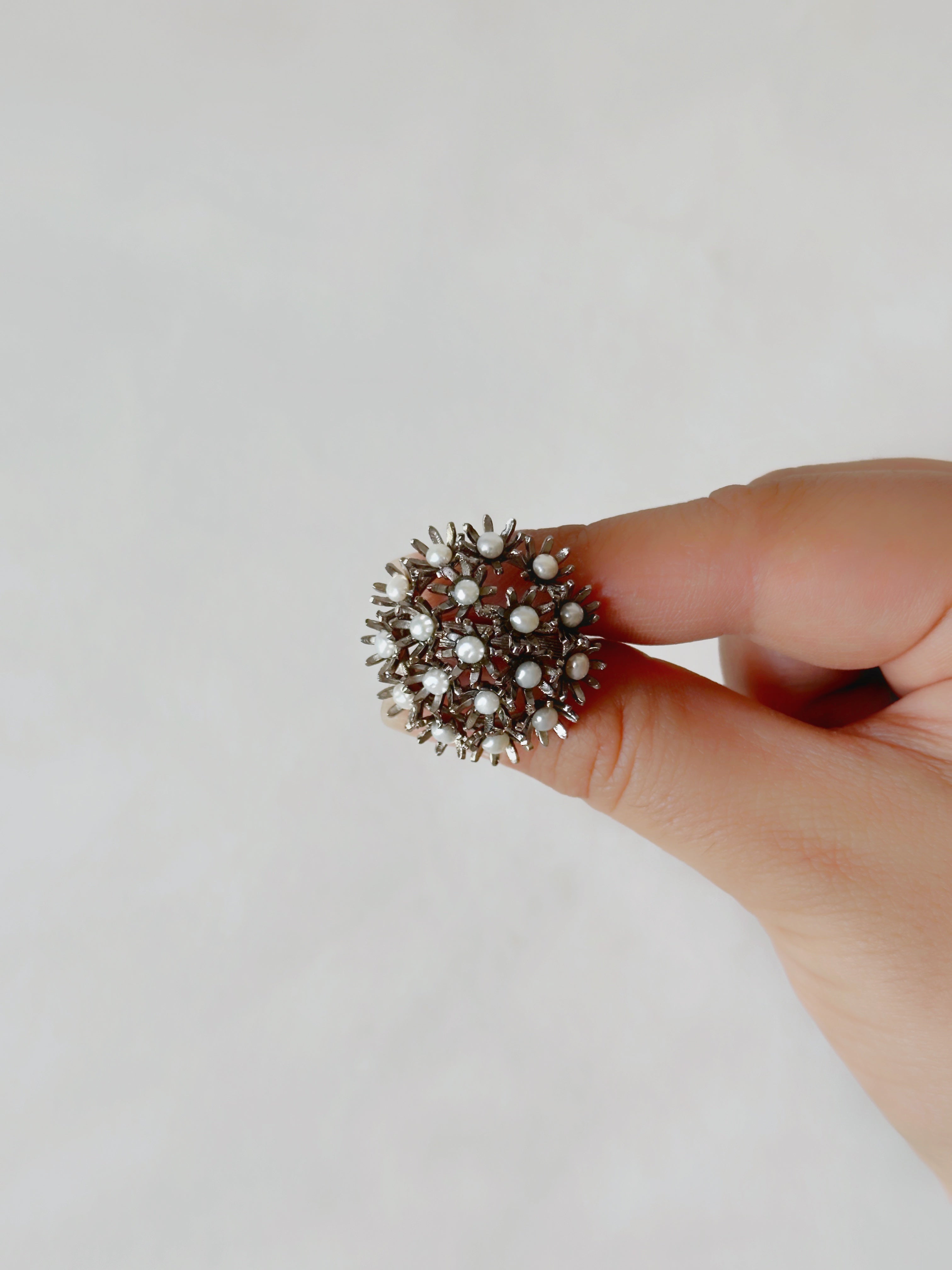 Sunshine Midi Pearl Ring Black