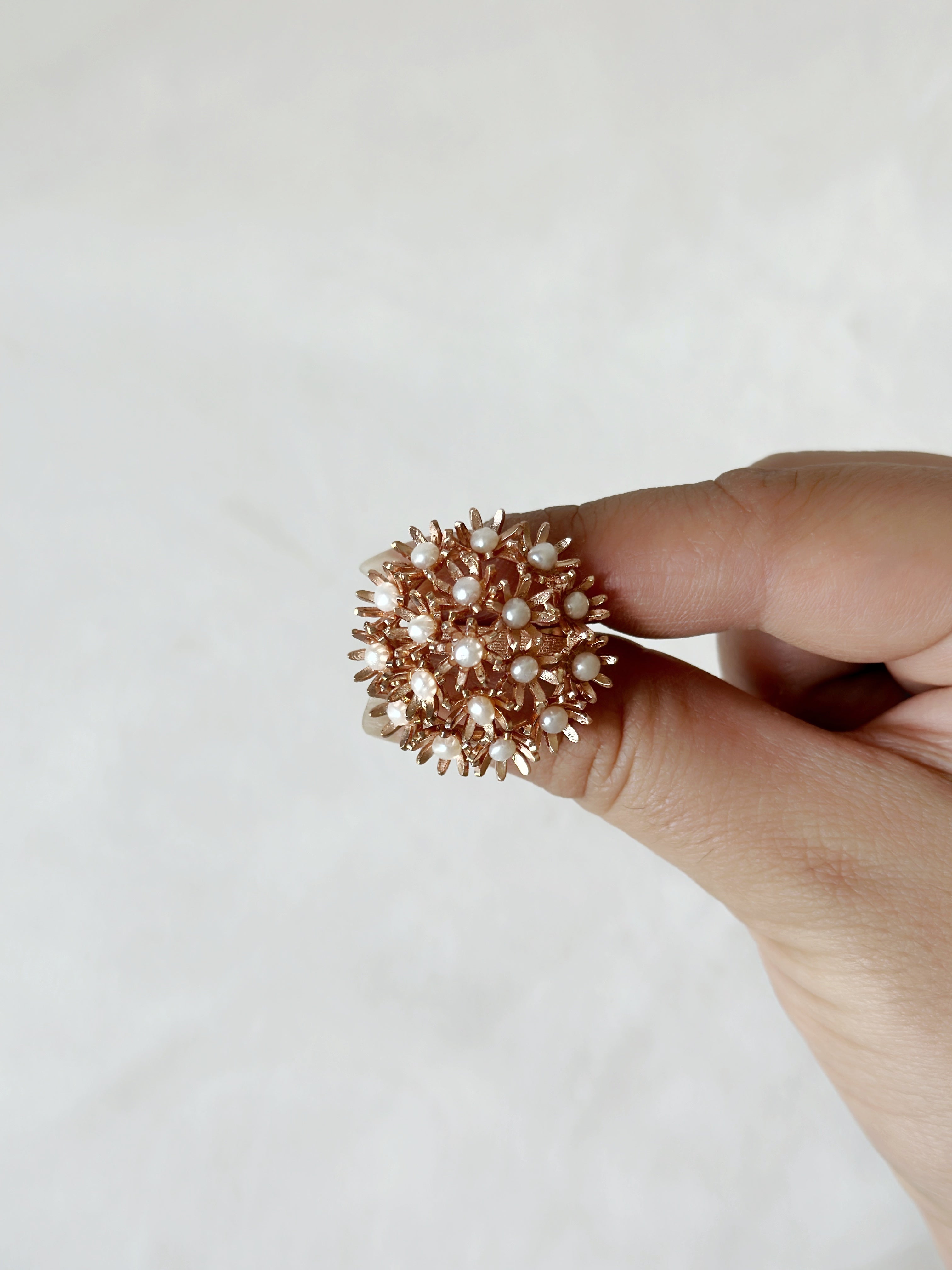 Sunshine Midi Pearl Ring Rose Gold
