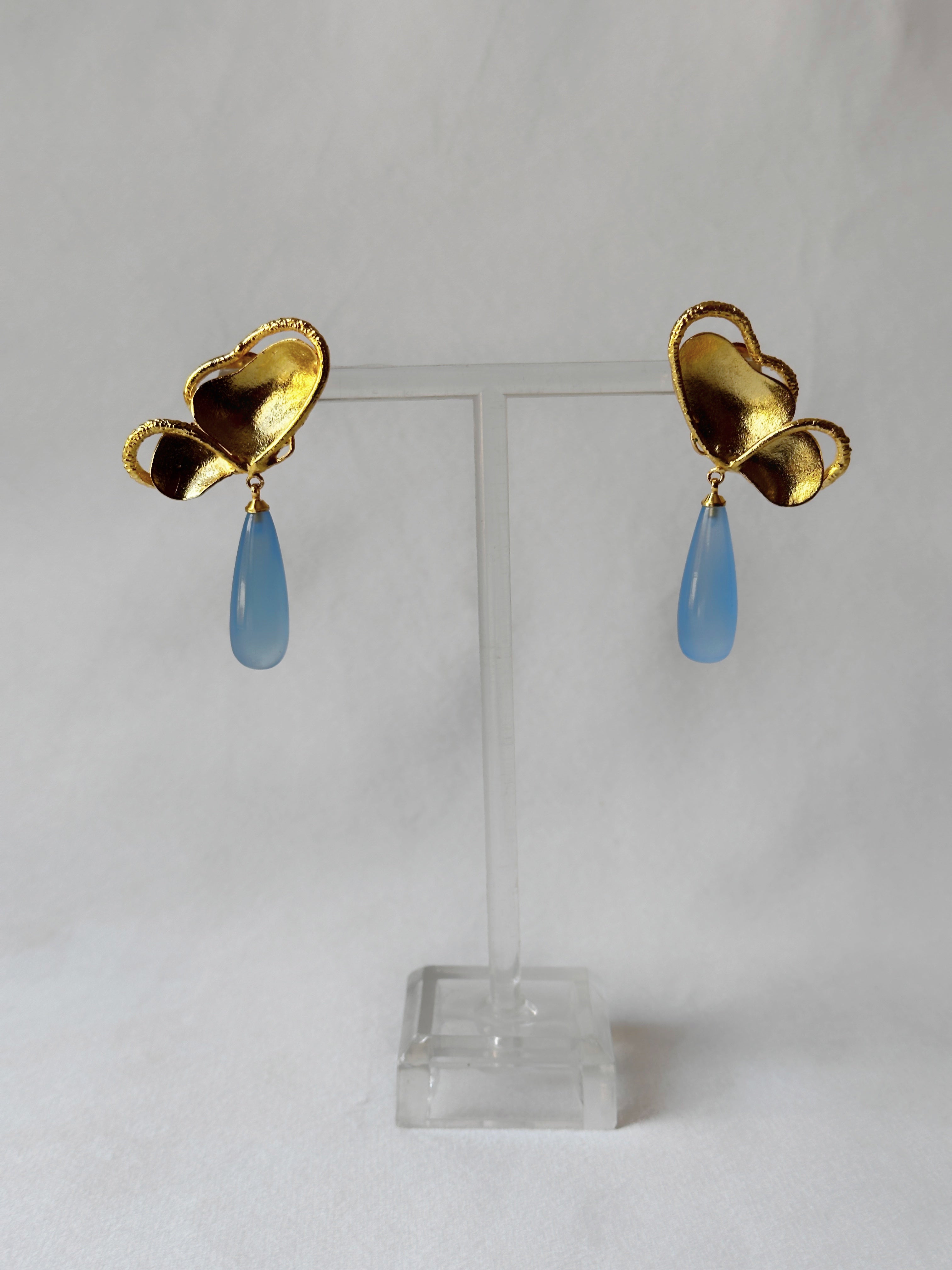 Wings of Spring Butterfly Chalcedony Drops