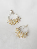 Two tones Festive pearl chandbali small - Silver and gold