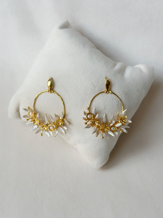 Festive chandbali small White