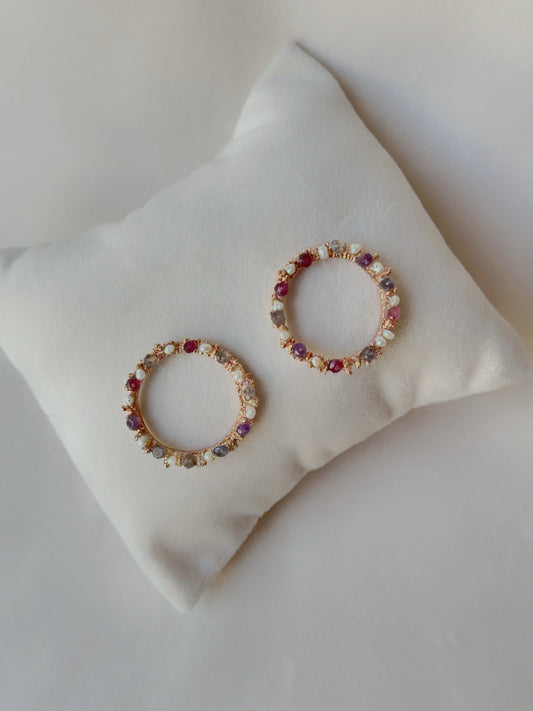 Amethyst Chakra Studs Rose Gold