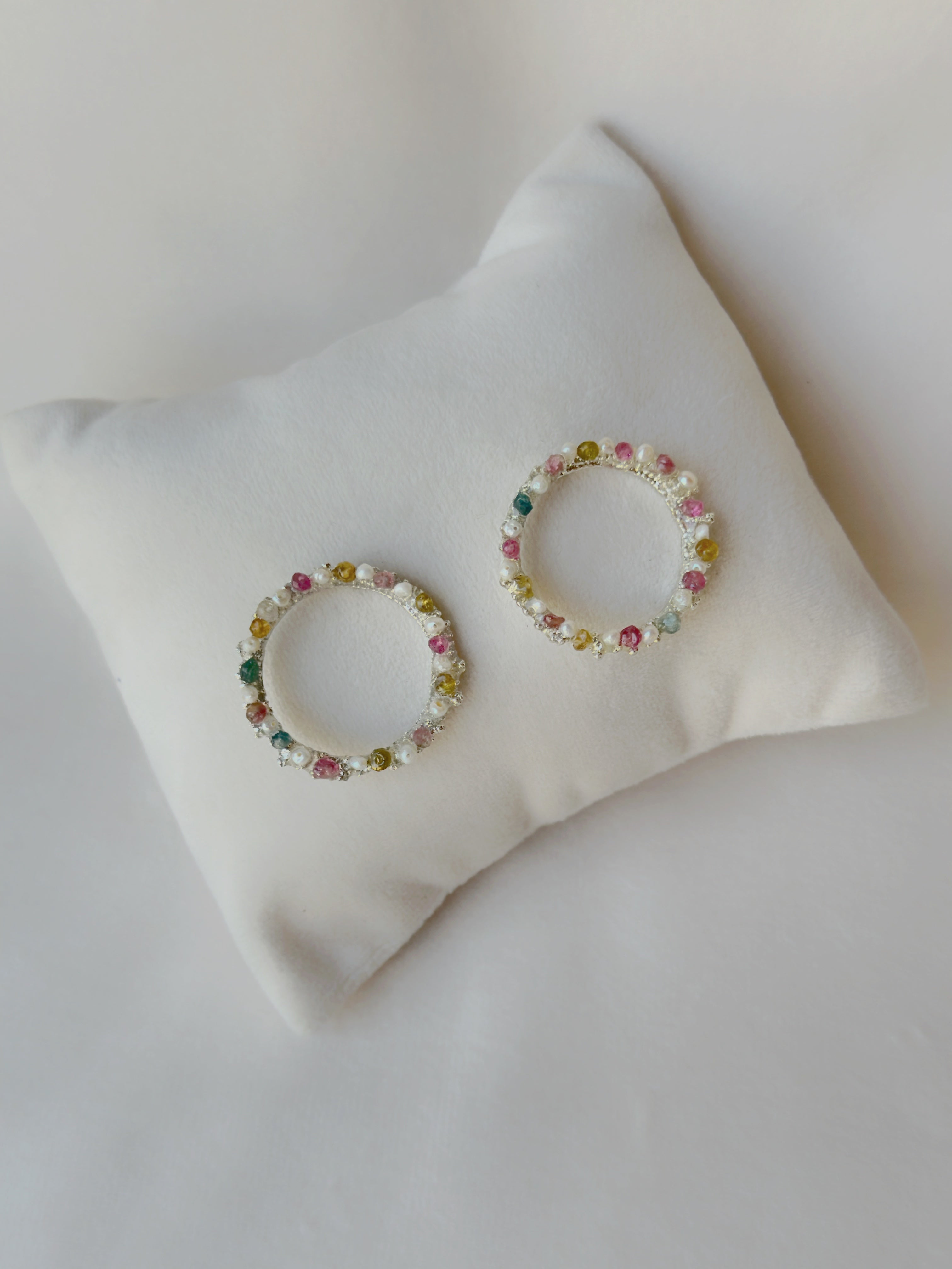 Tourmaline Chakra Studs Silver