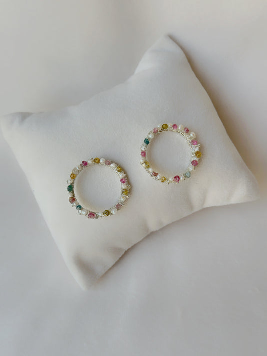 Tourmaline Chakra Studs Silver
