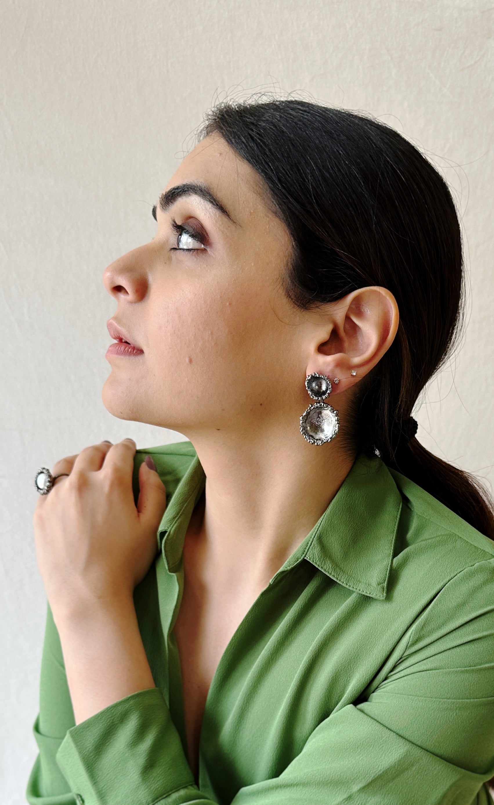 Comet Earrings Meteorite Black
