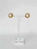 Pearl Cup Studs Gold