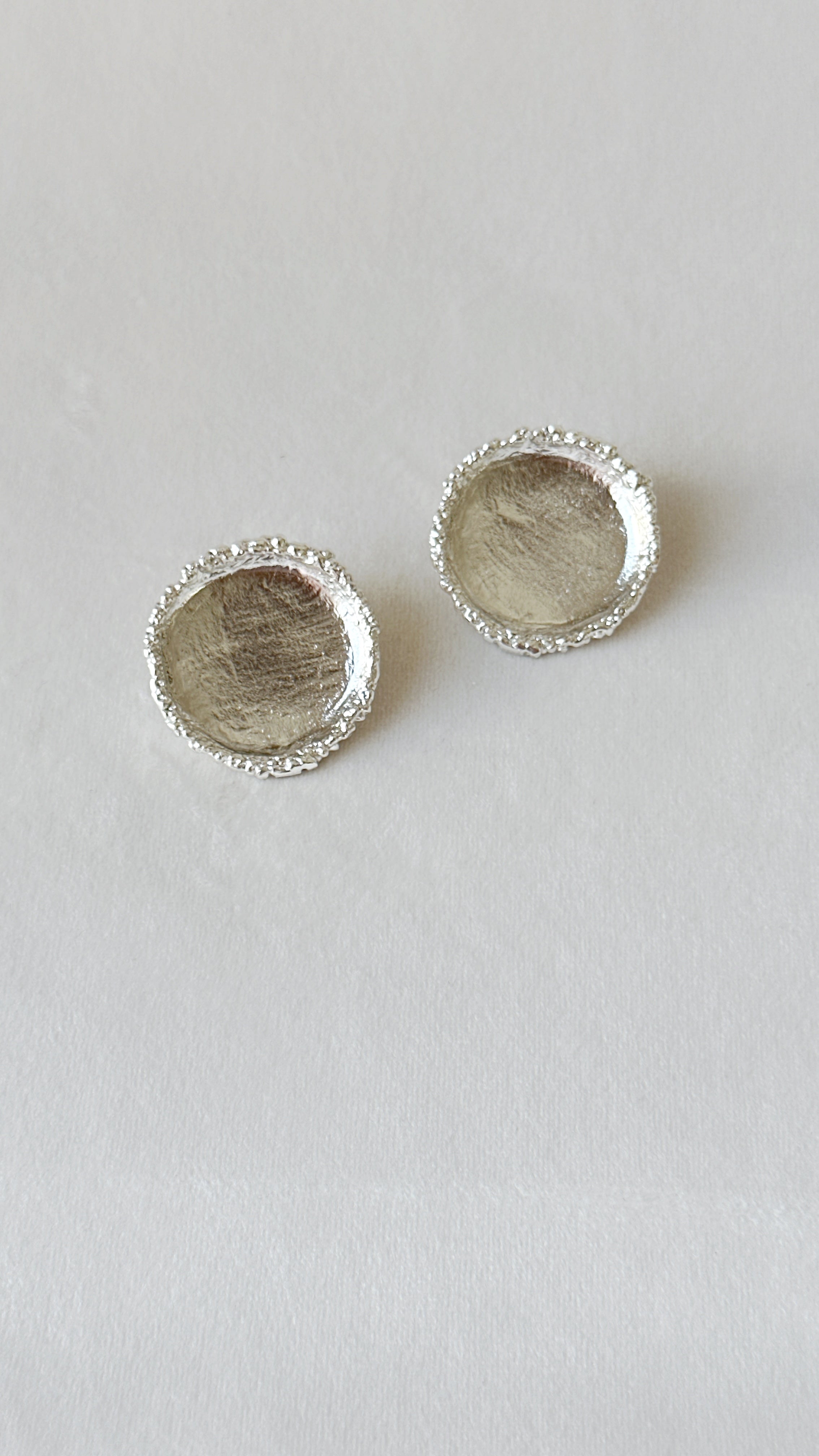 Crater Earrings Silver