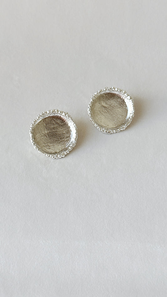 Crater Earrings Silver