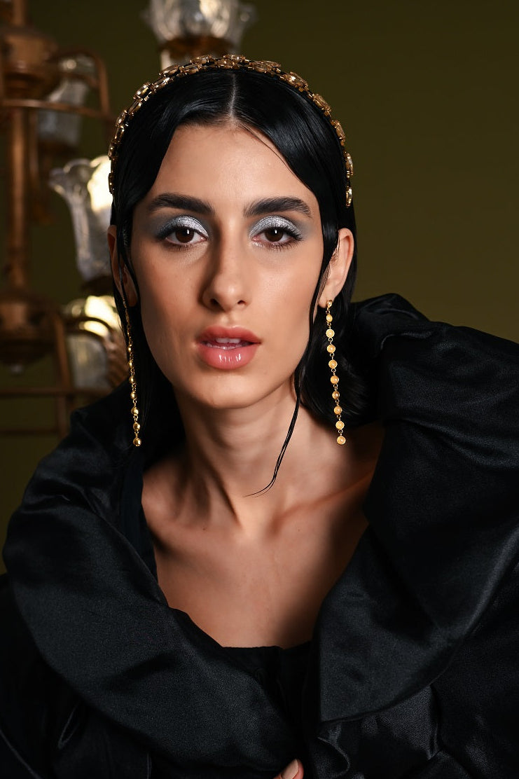 Pearl Cup Cascade Danglers Gold