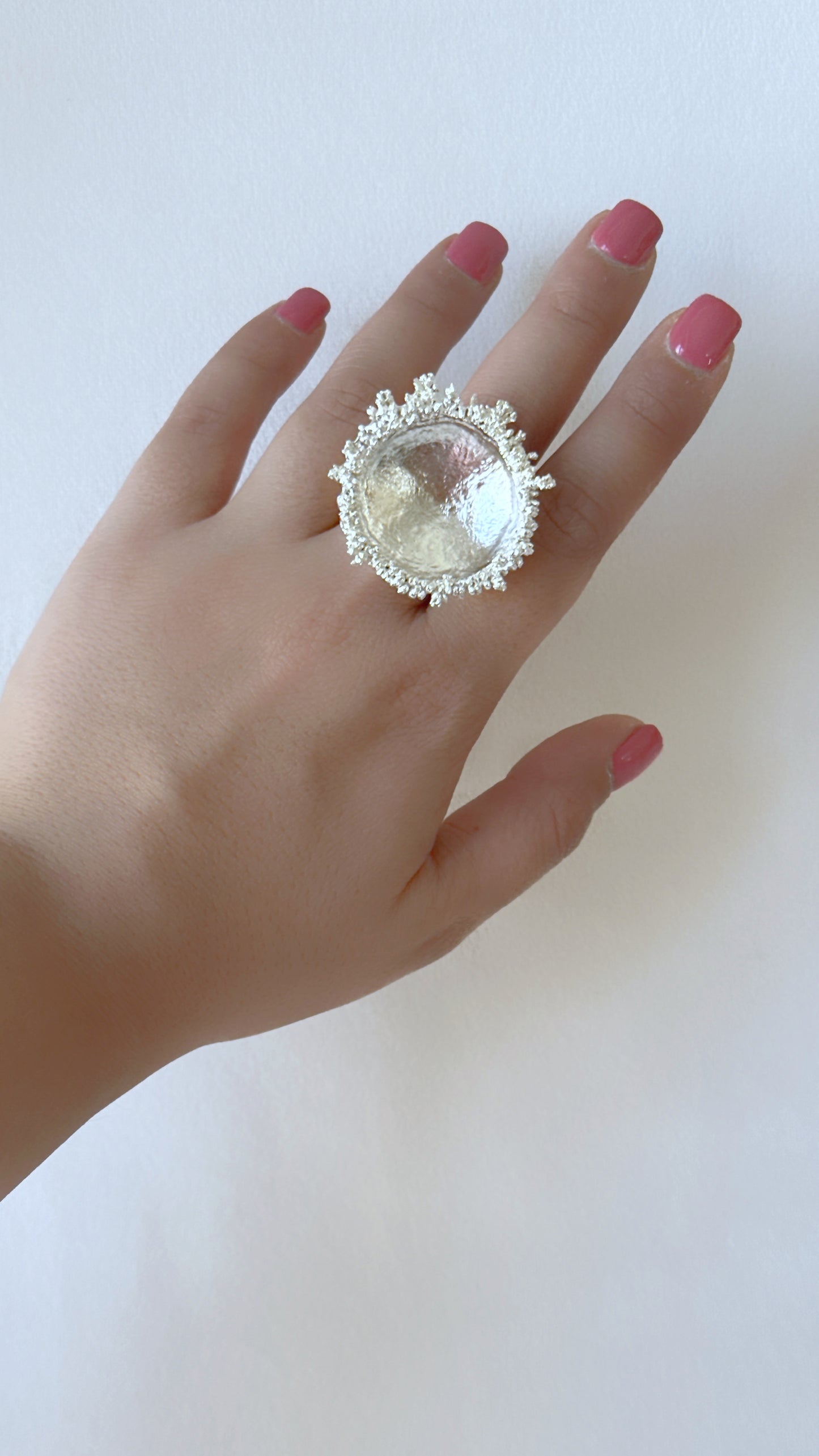Crater Ring Silver