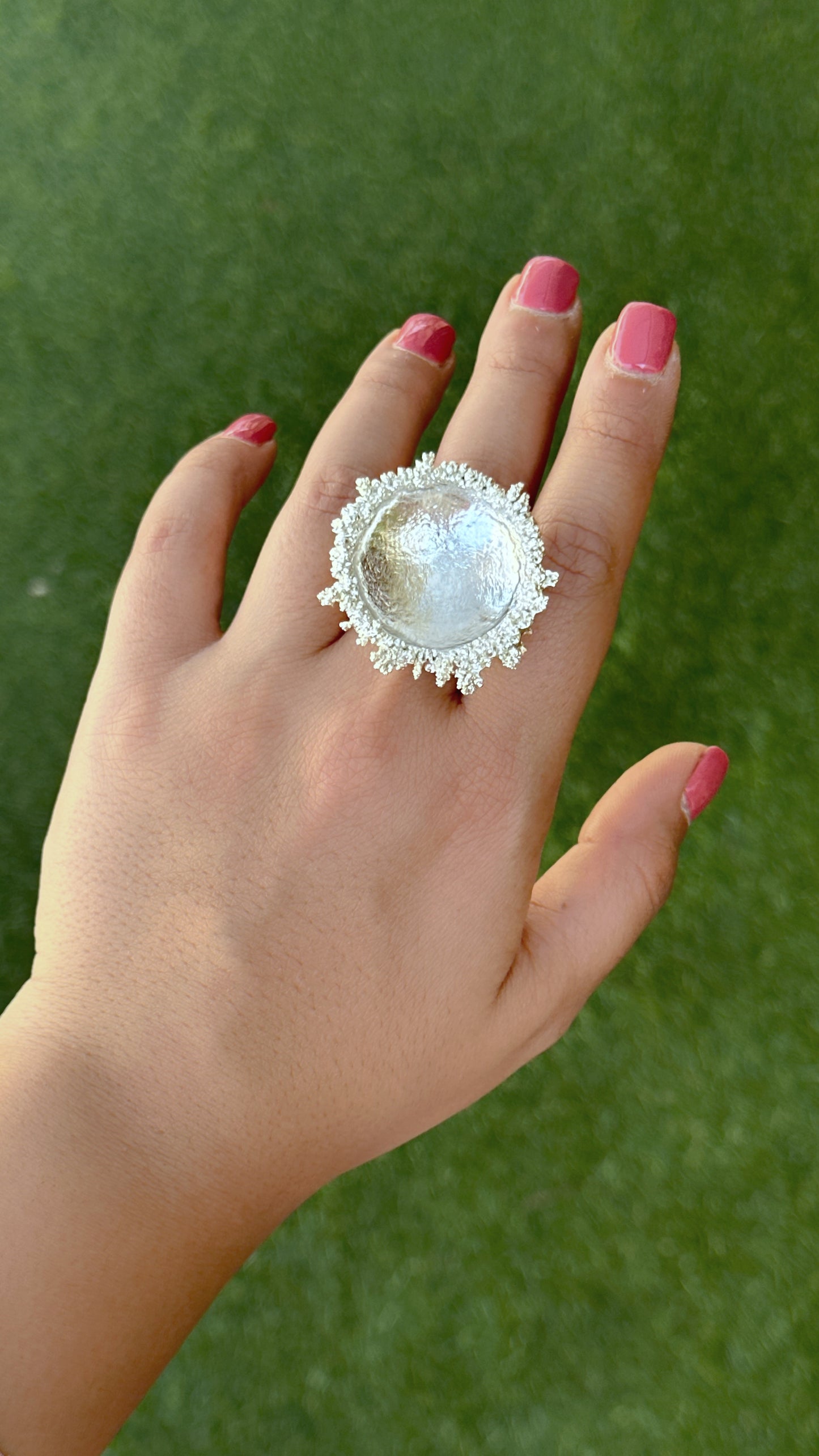 Crater Ring Silver