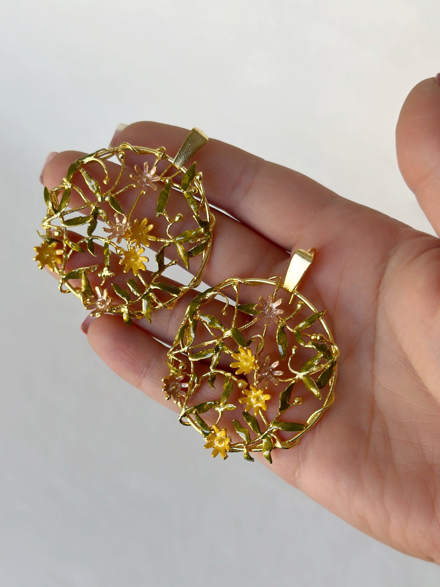Trellis Earrings - pastel garden