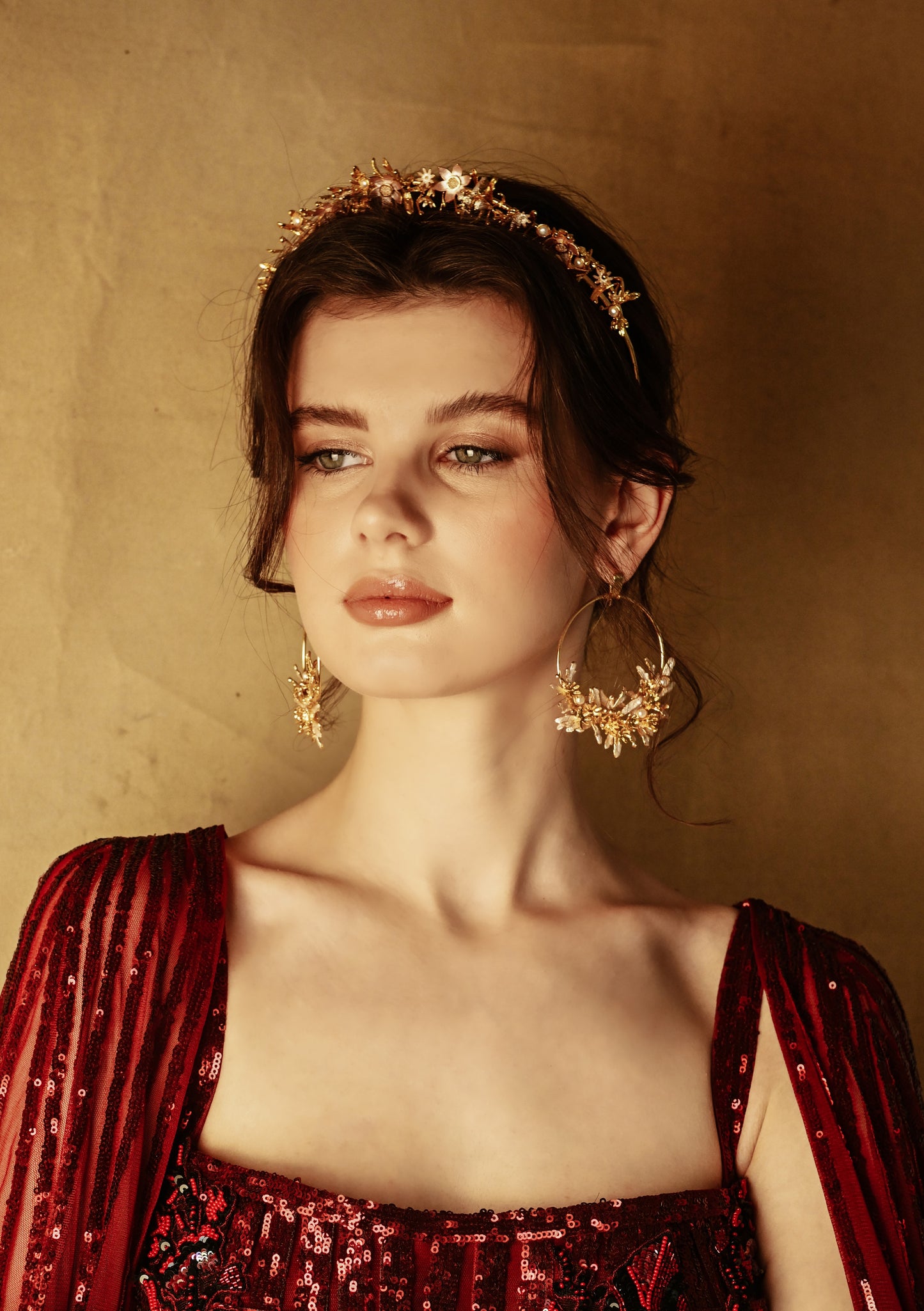 Blooming crescent chandbali earrings - snowy white