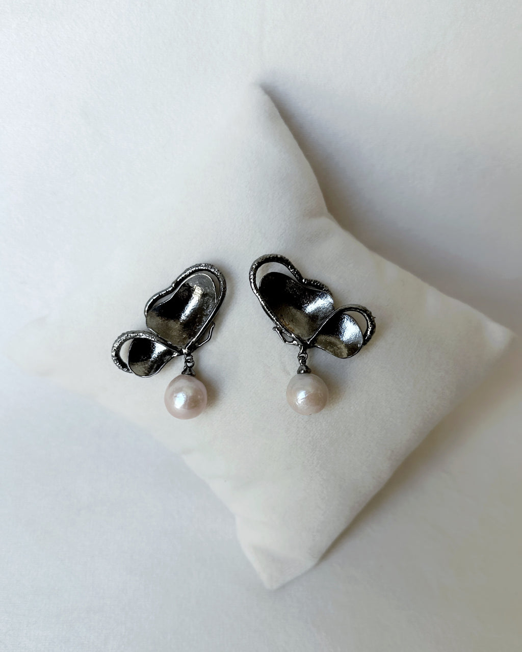 Wings of Spring Butterfly Pearl Drop Studs