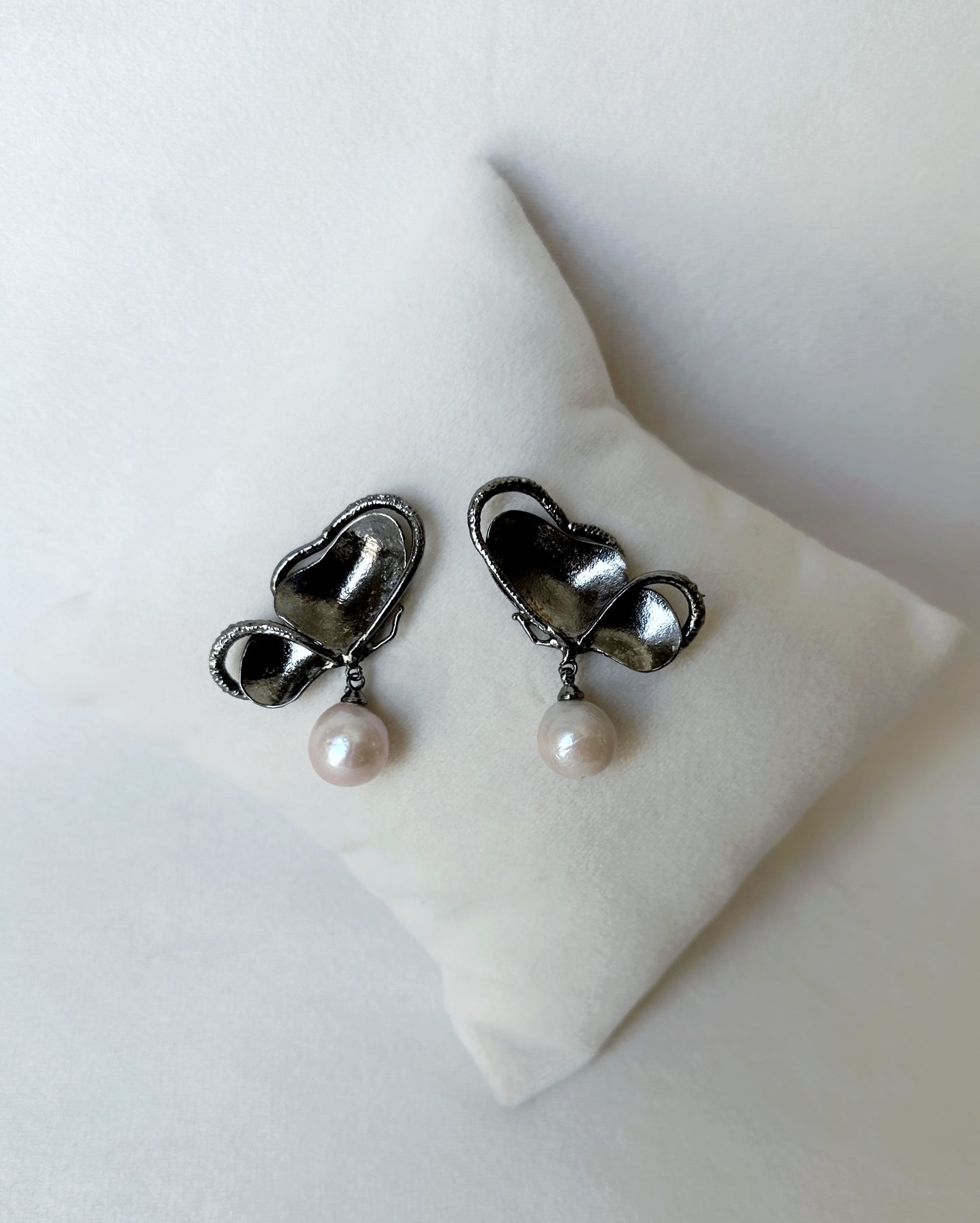 Wings of Spring Butterfly Pearl Drop Studs