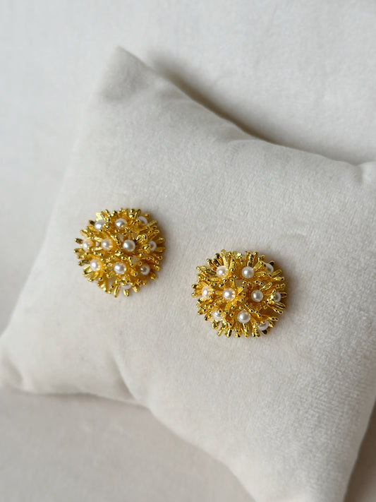 Sunshine Mini Pearl Studs - Gold