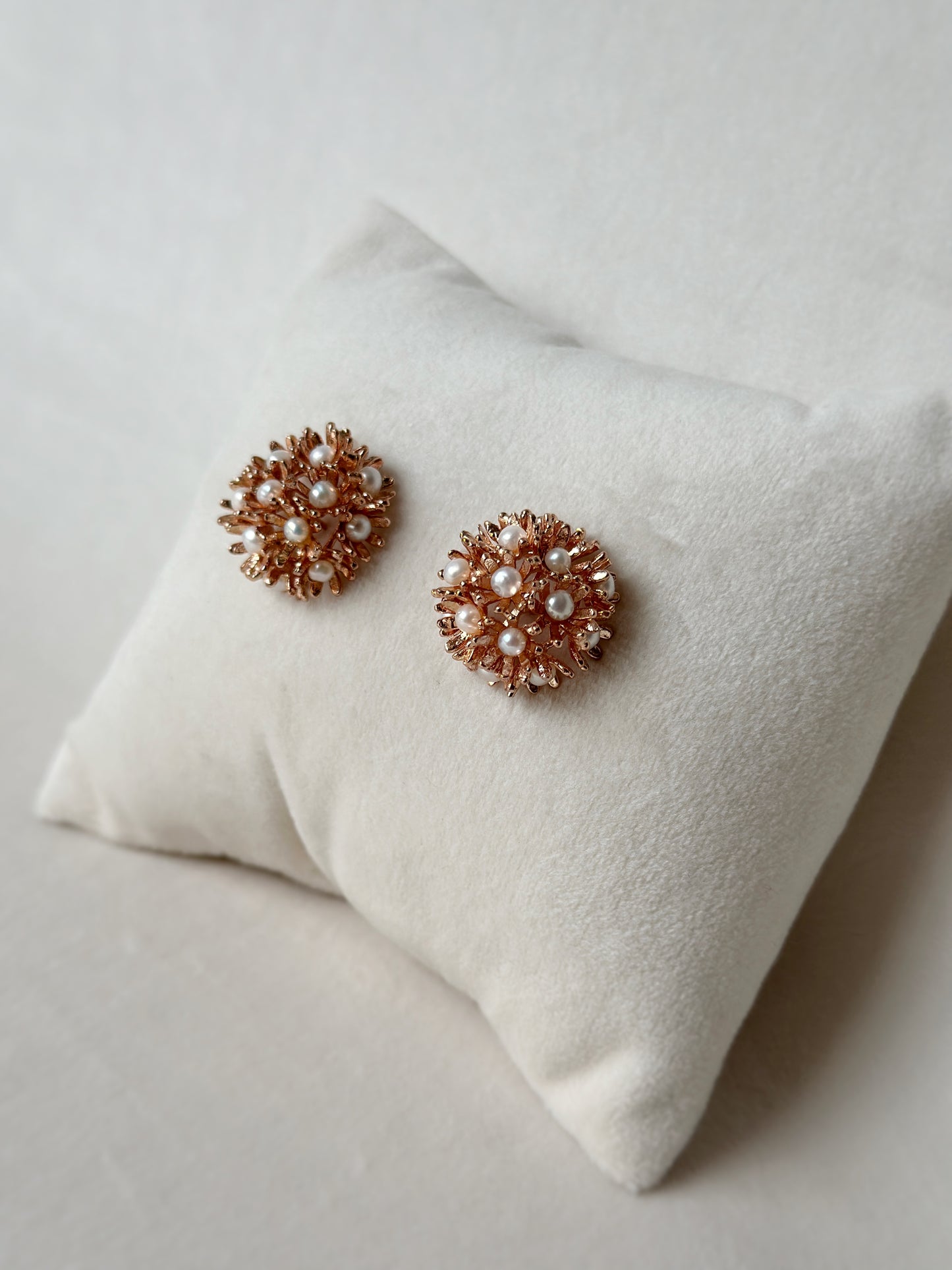 Sunshine Mini Pearl Studs - Rose Gold