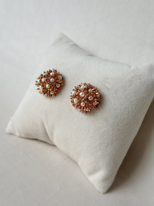 Sunshine Mini Pearl Studs - Rose Gold
