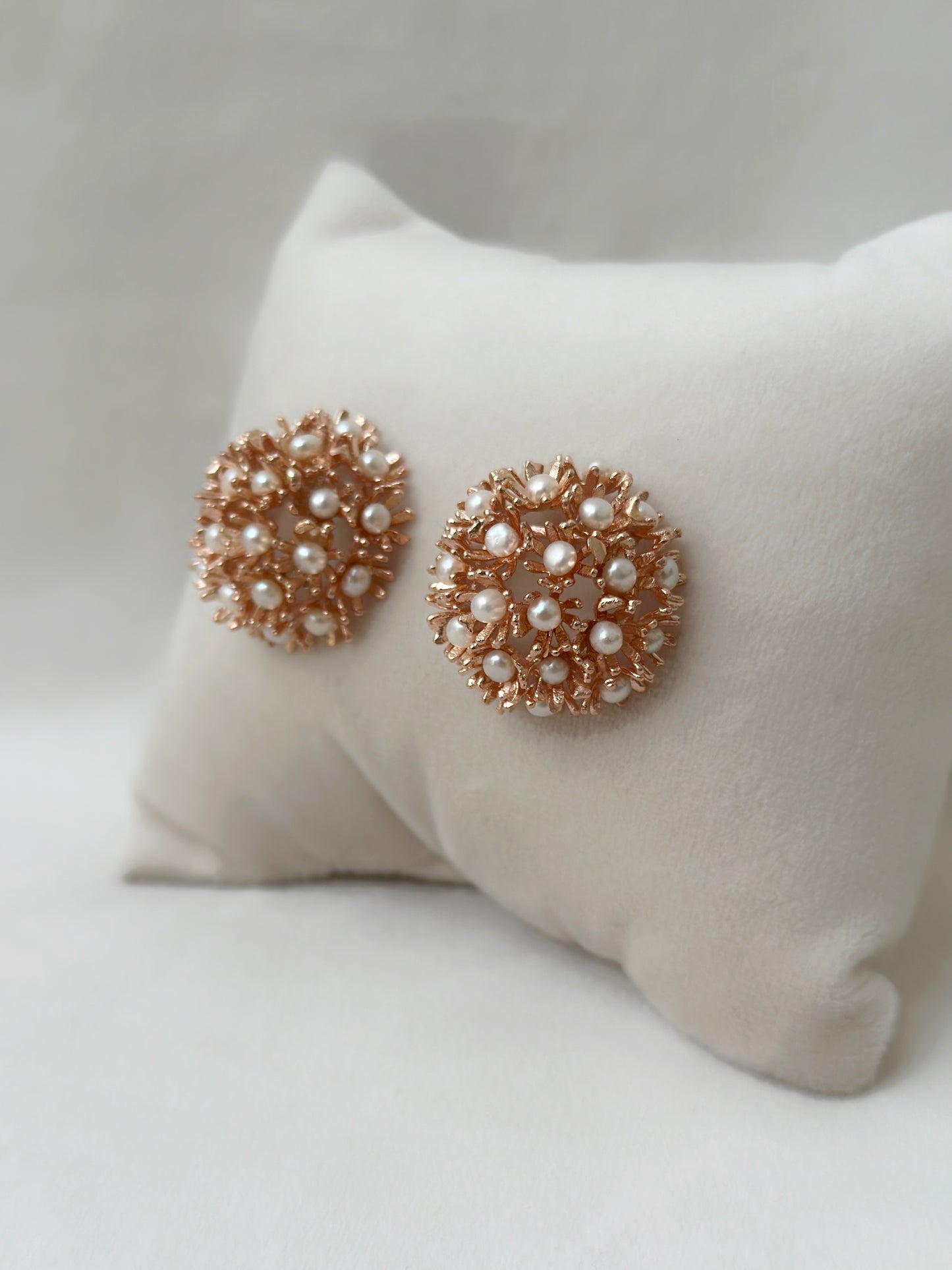 Sunshine Midi Pearl Danglers - Rose Gold