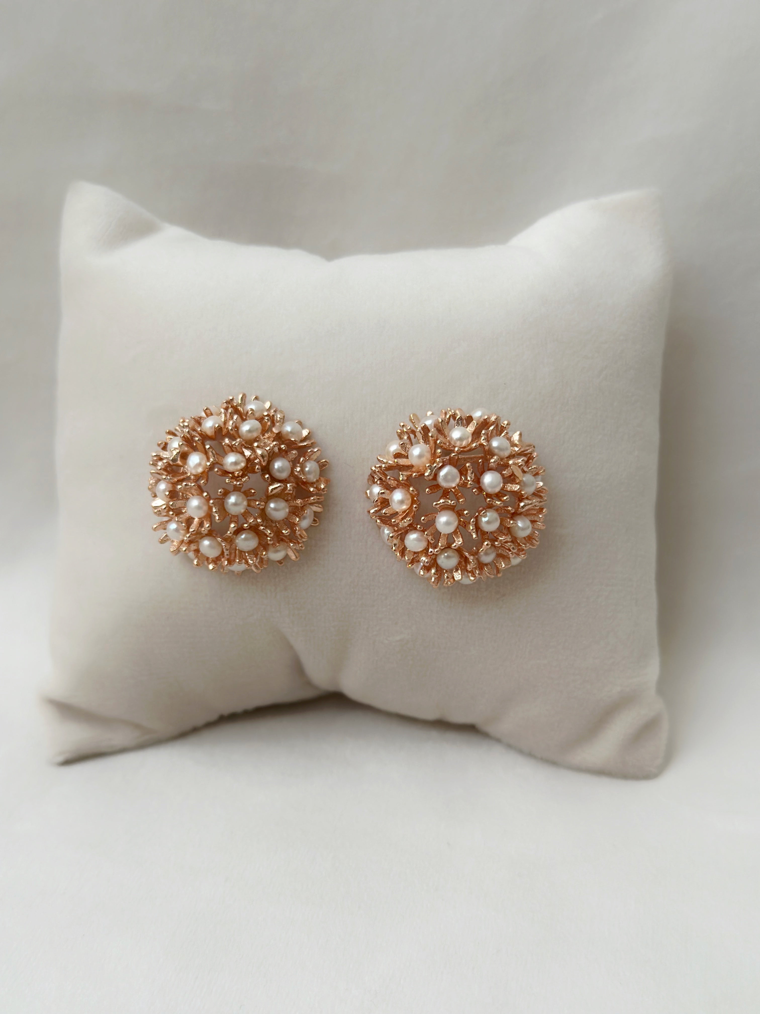 Sunshine Midi Pearl Danglers - Rose Gold