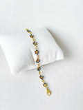 Floral String Bracelet - Forget me not blue
