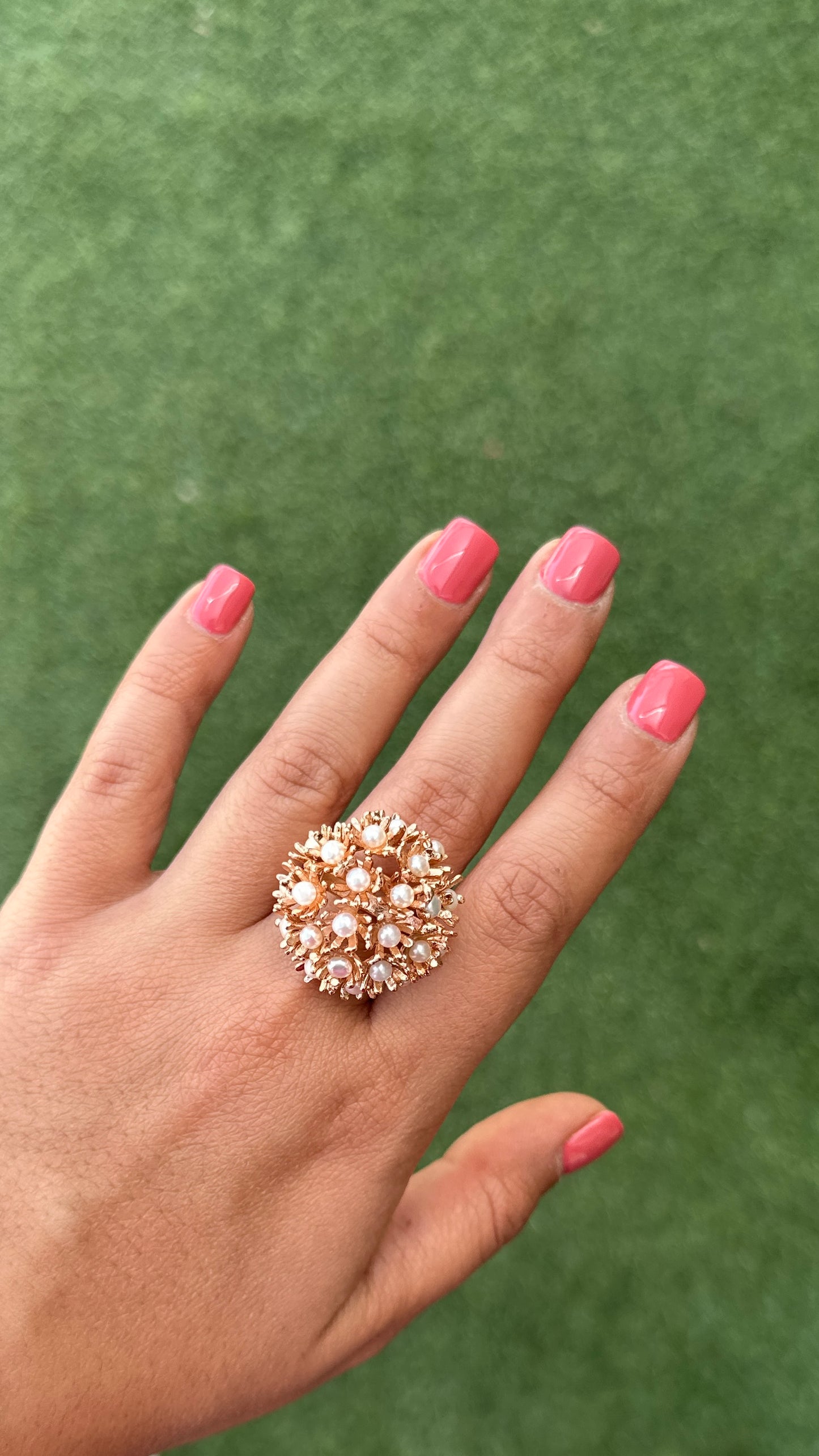 Sunshine Midi Pearl Ring Rose Gold