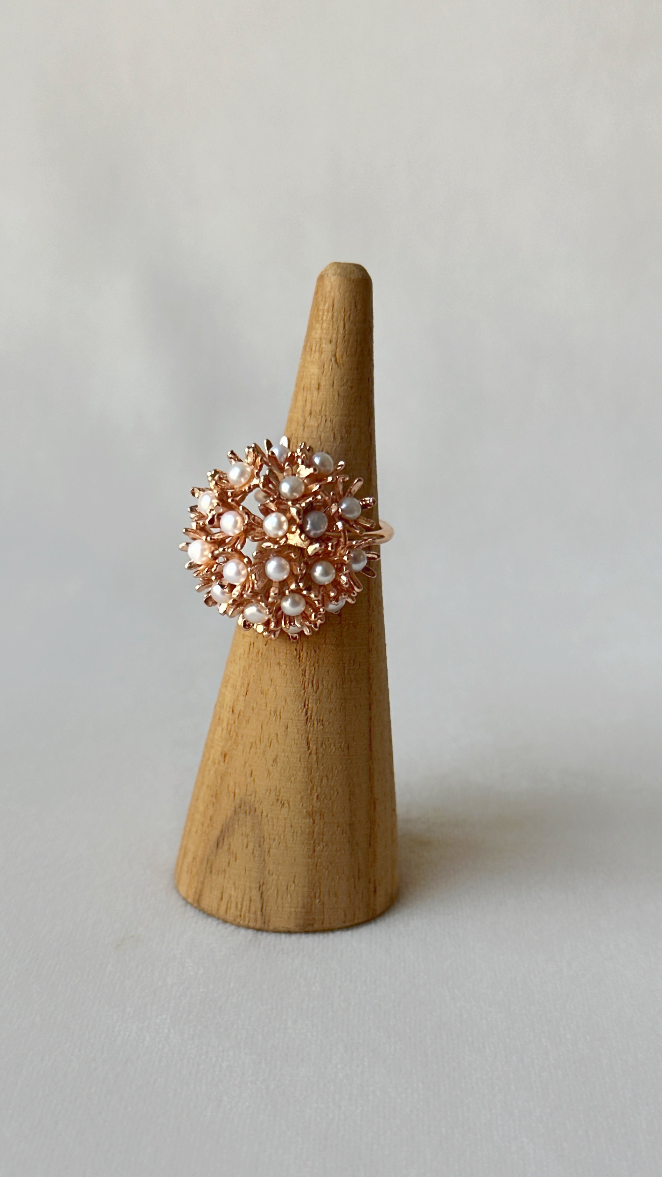 Sunshine Midi Pearl Ring Rose Gold