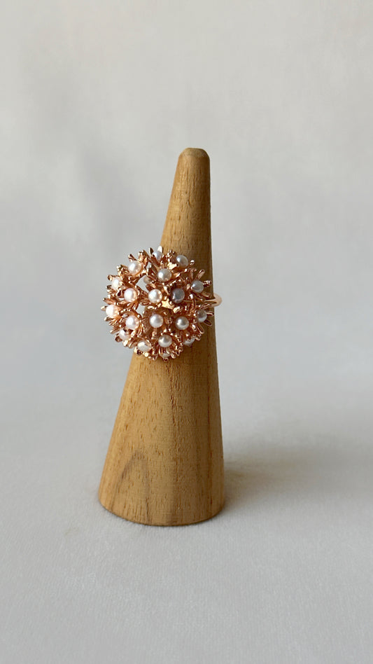 Sunshine Midi Pearl Ring Rose Gold
