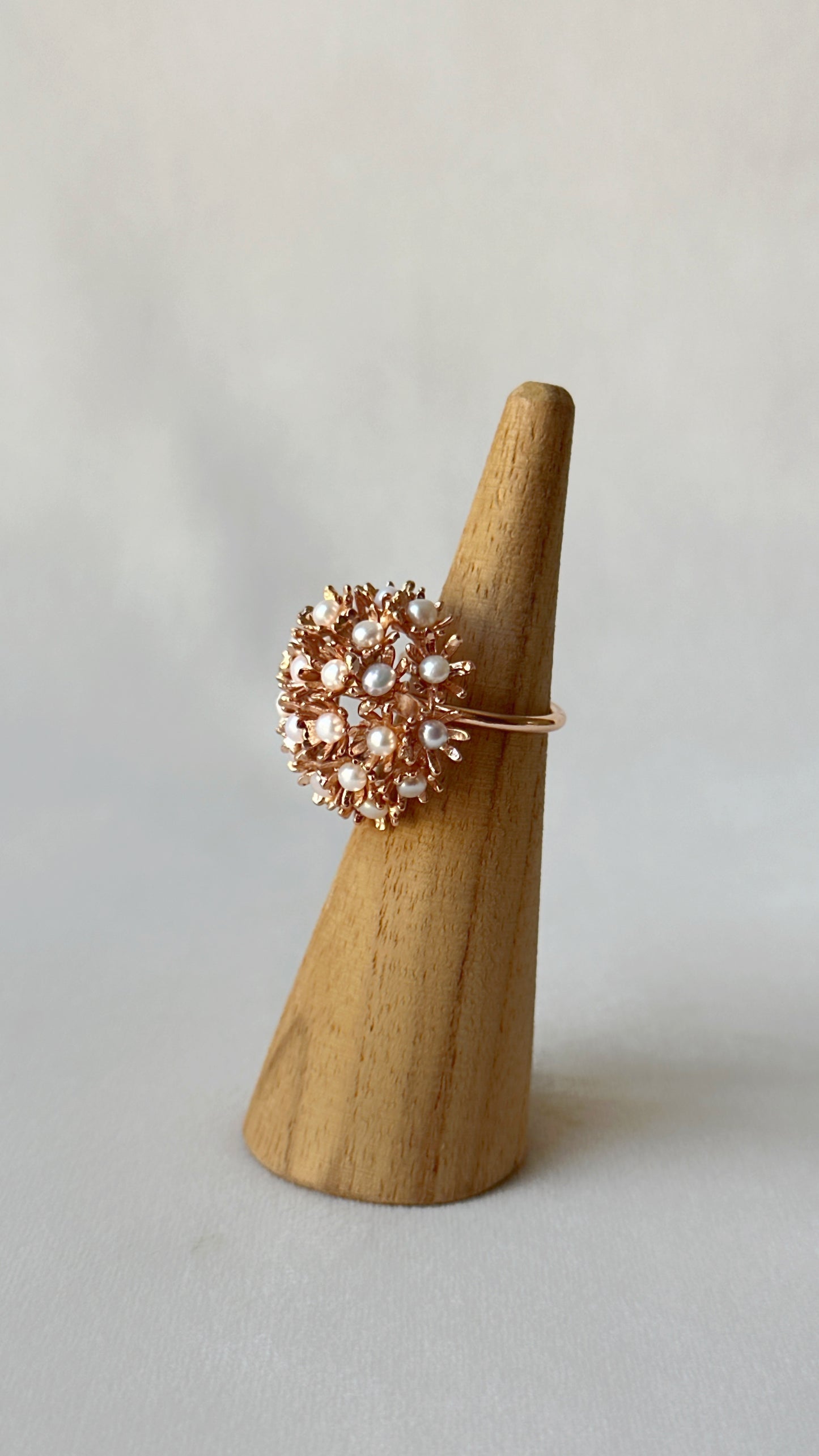 Sunshine Midi Pearl Ring Rose Gold