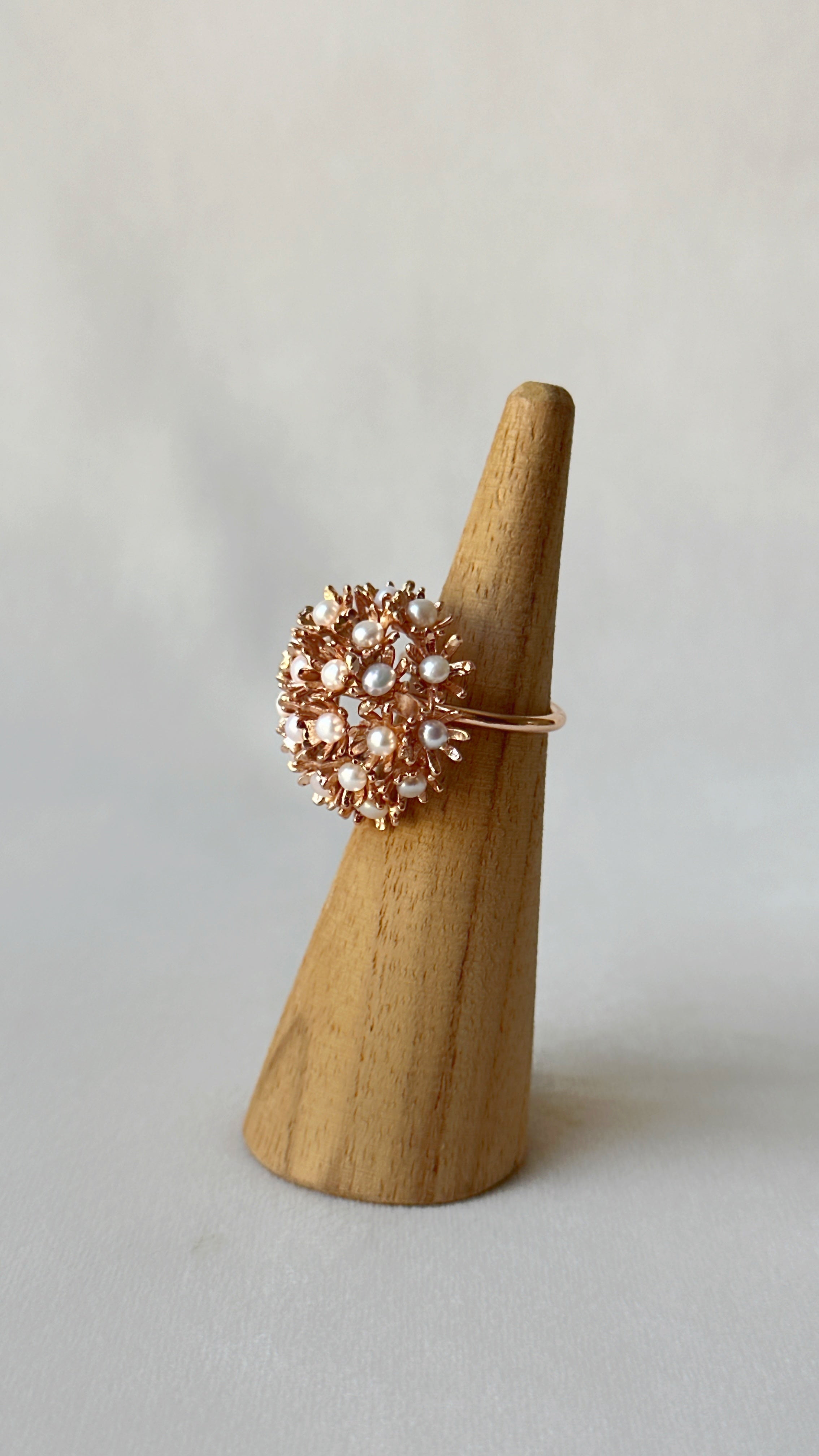 Sunshine Midi Pearl Ring Rose Gold