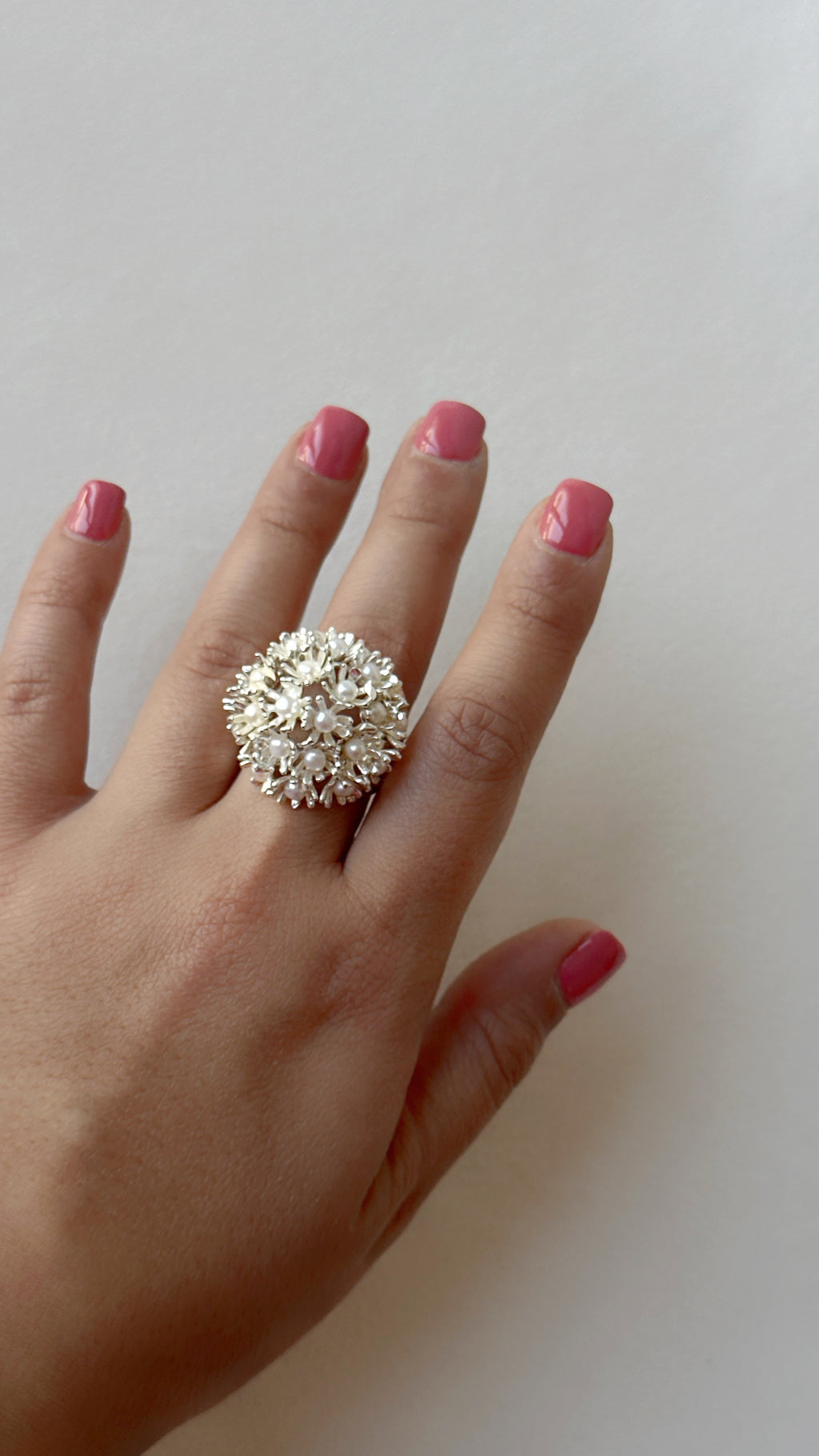 Sunshine Midi Pearl Ring Silver