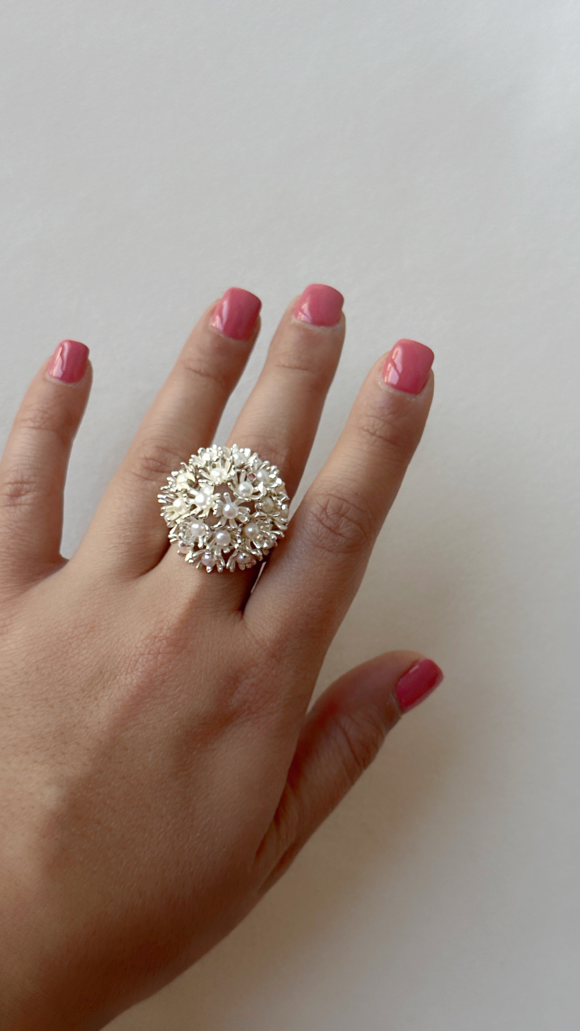 Sunshine Midi Pearl Ring Silver