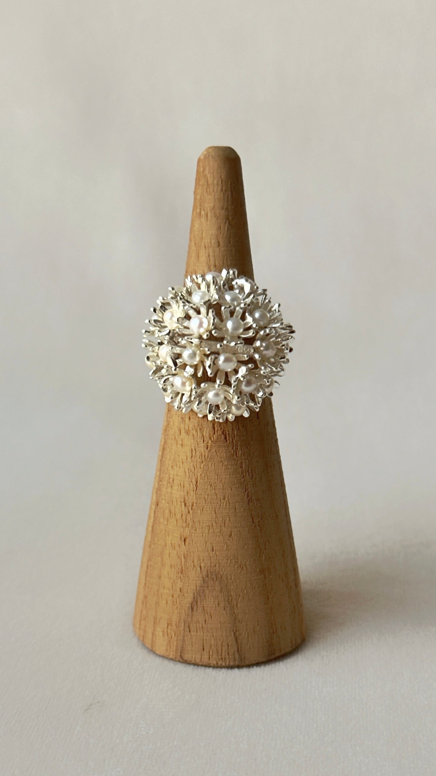 Sunshine Midi Pearl Ring Silver