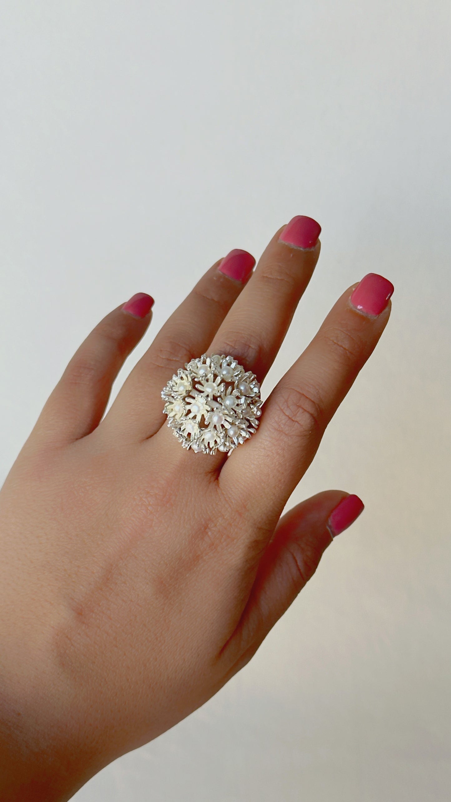 Sunshine Midi Pearl Ring Silver