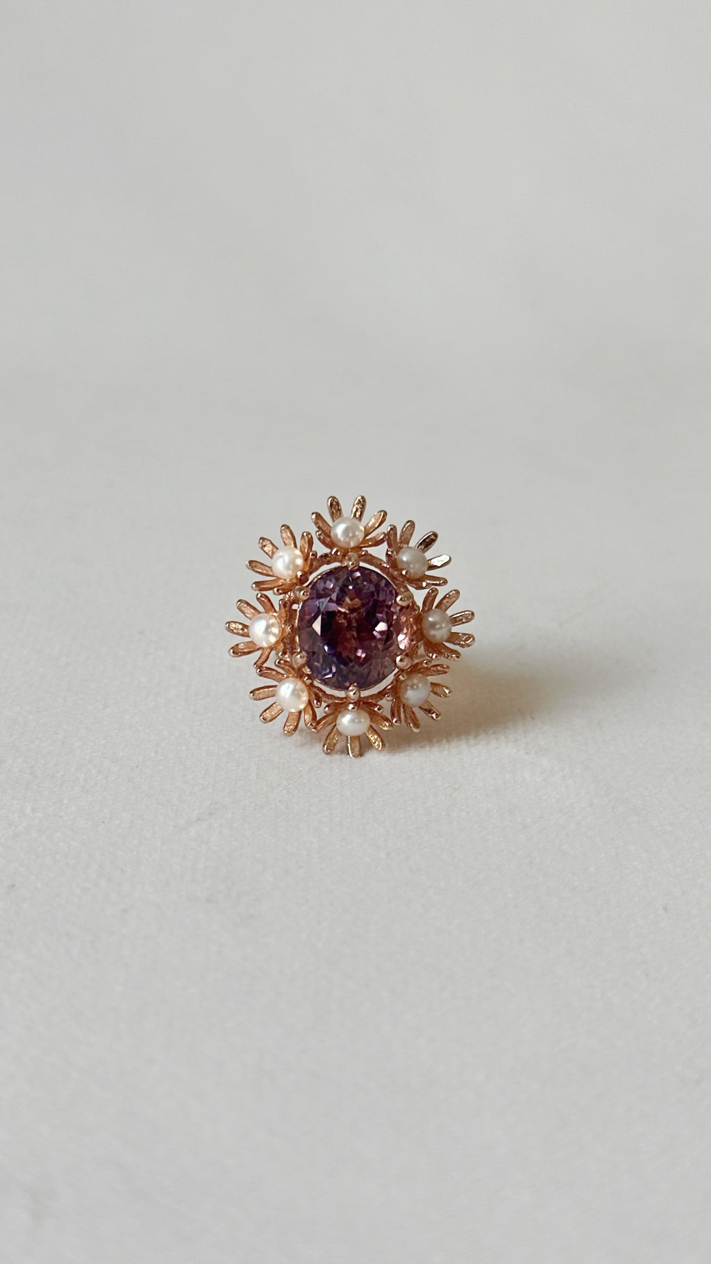 Blooming Wreath Amethyst Pearl Ring