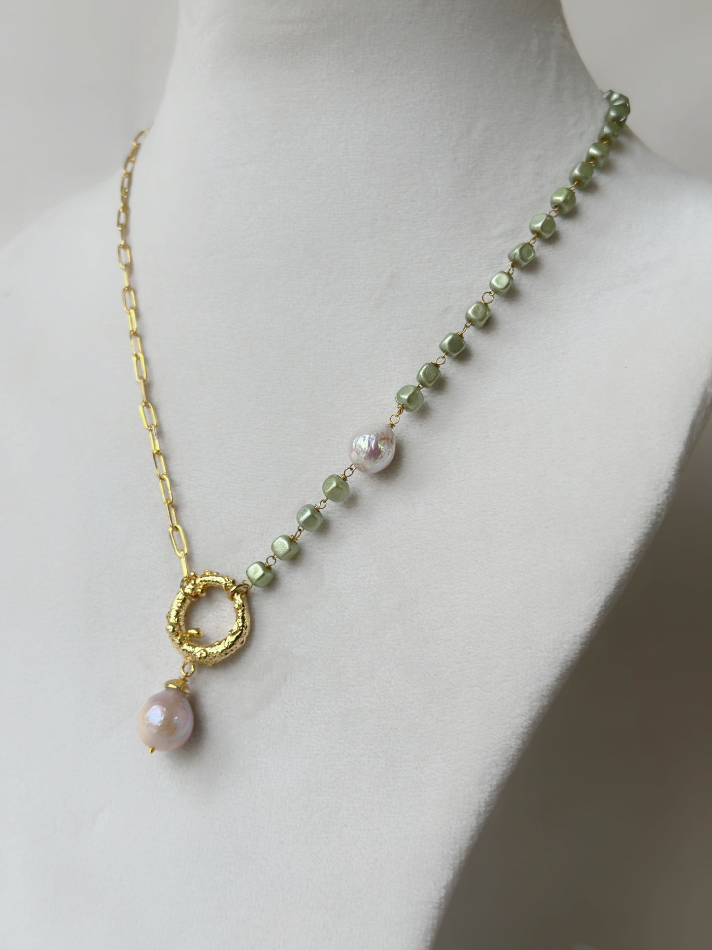 Seagreen paperclip necklace