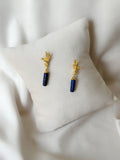 Seafloor - Coralline lapis drop earrings - gold