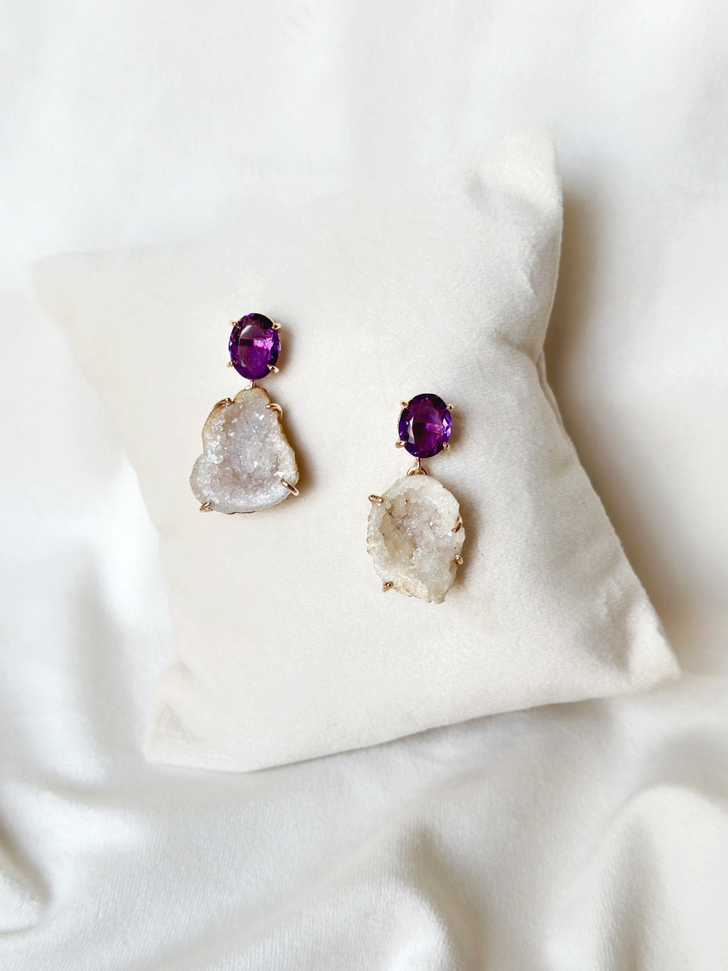 Amethyst Druzy Drops