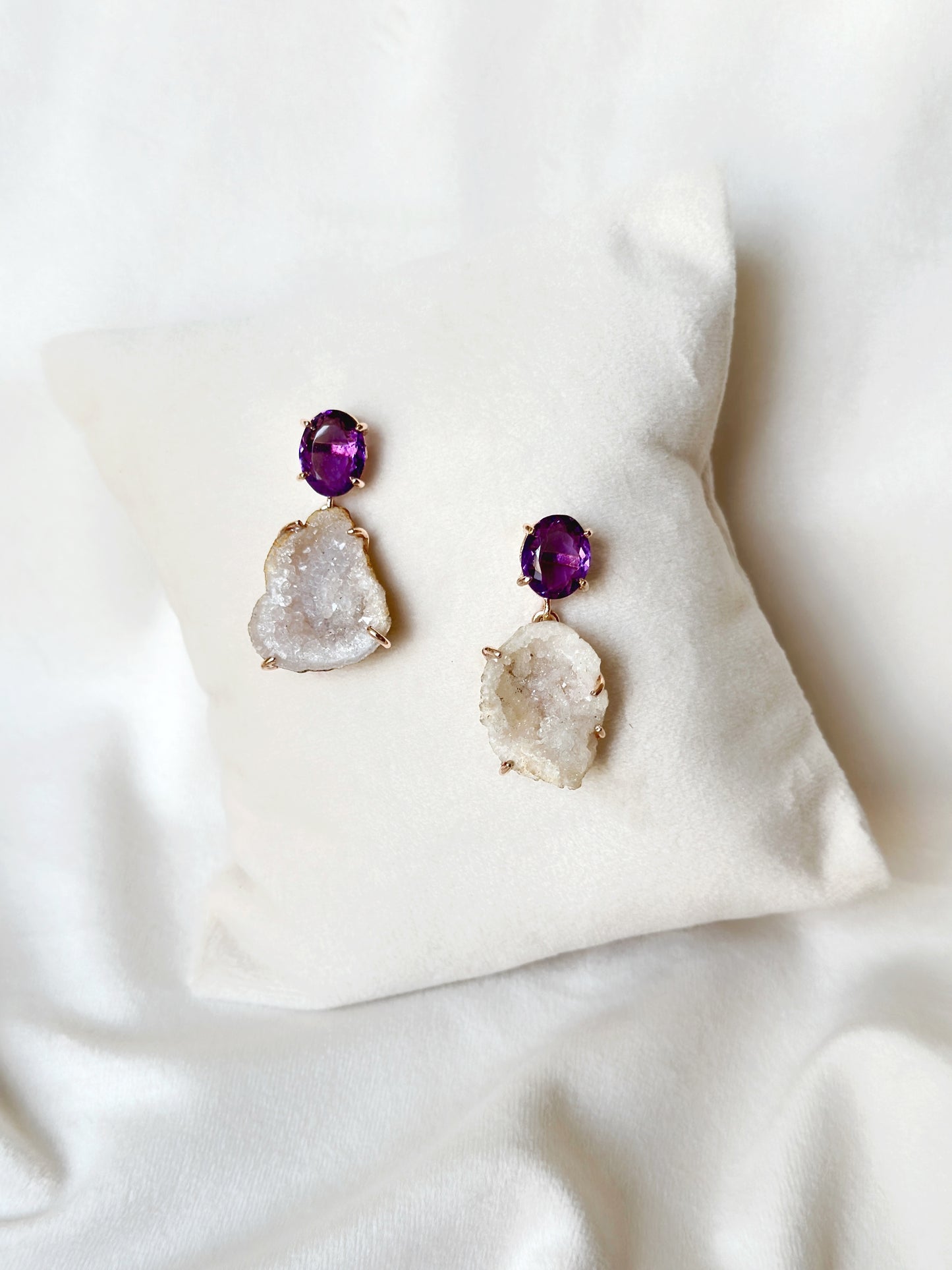Amethyst Druzy Drops