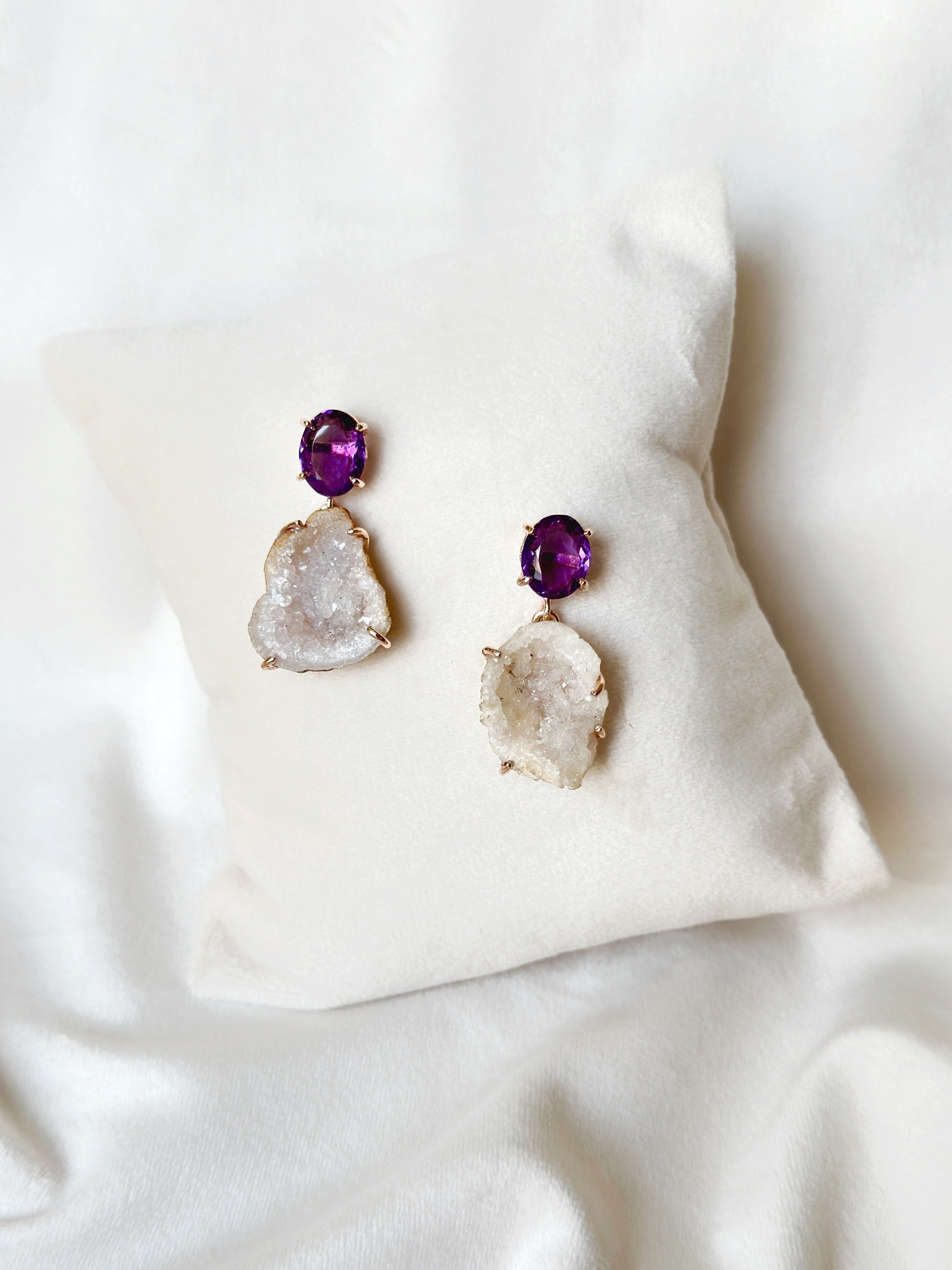 Amethyst Druzy Drops