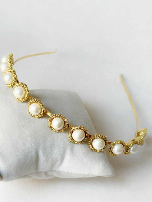 Pearl Cup Trail Hairband - Gold