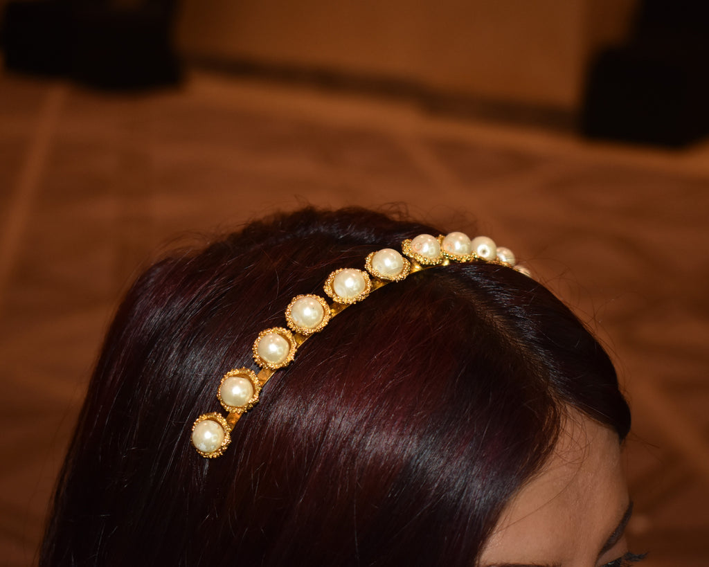 Pearl Cup Trail Hairband - Gold
