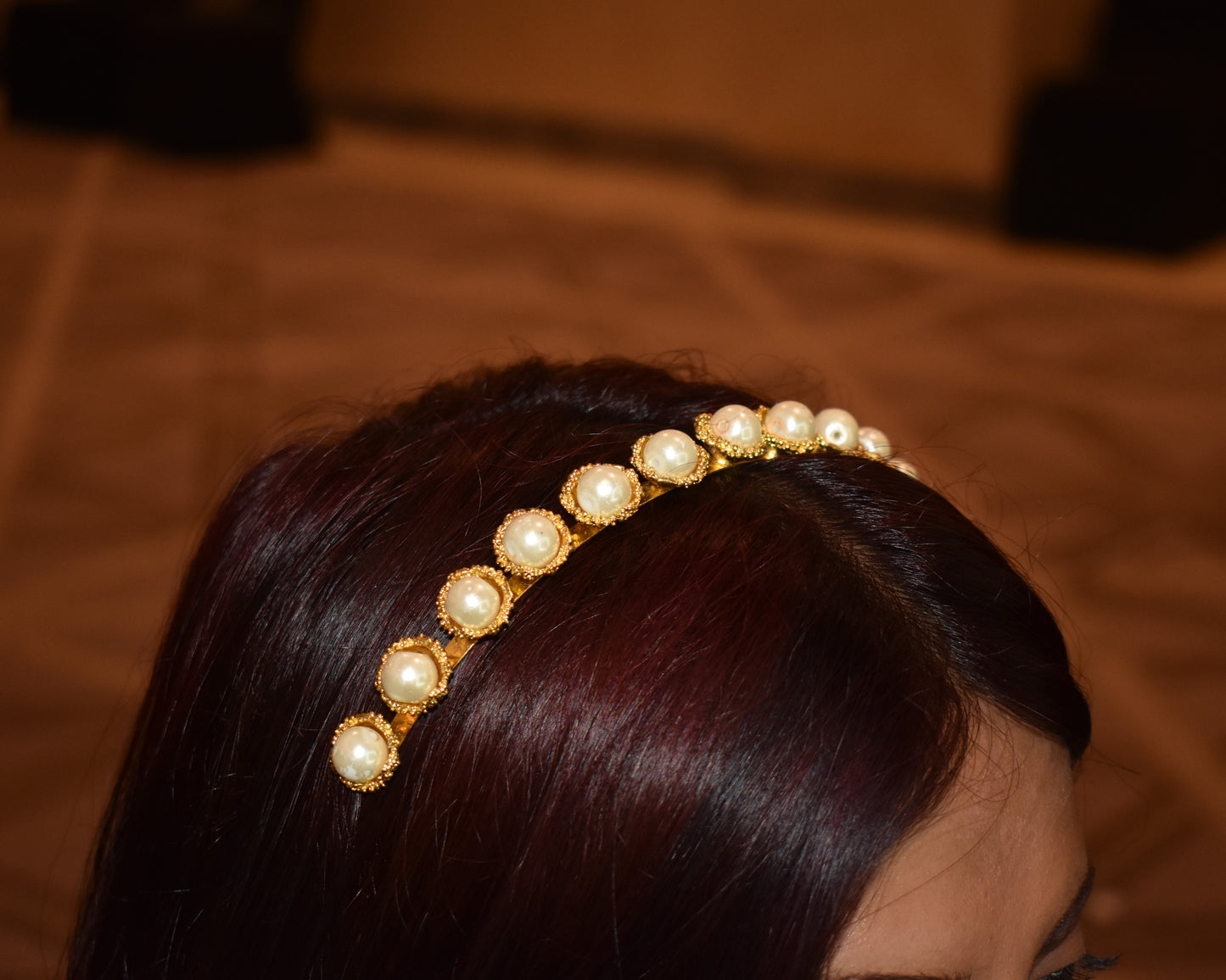 Pearl Cup Trail Hairband - Gold