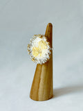 Two Tone bubbly crater ring Silver and Gold