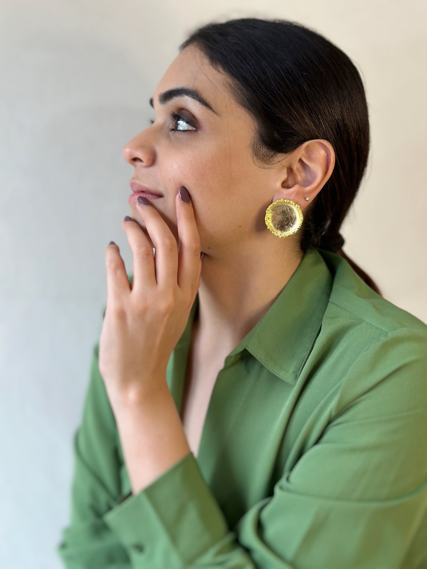Crater Earrings Gold