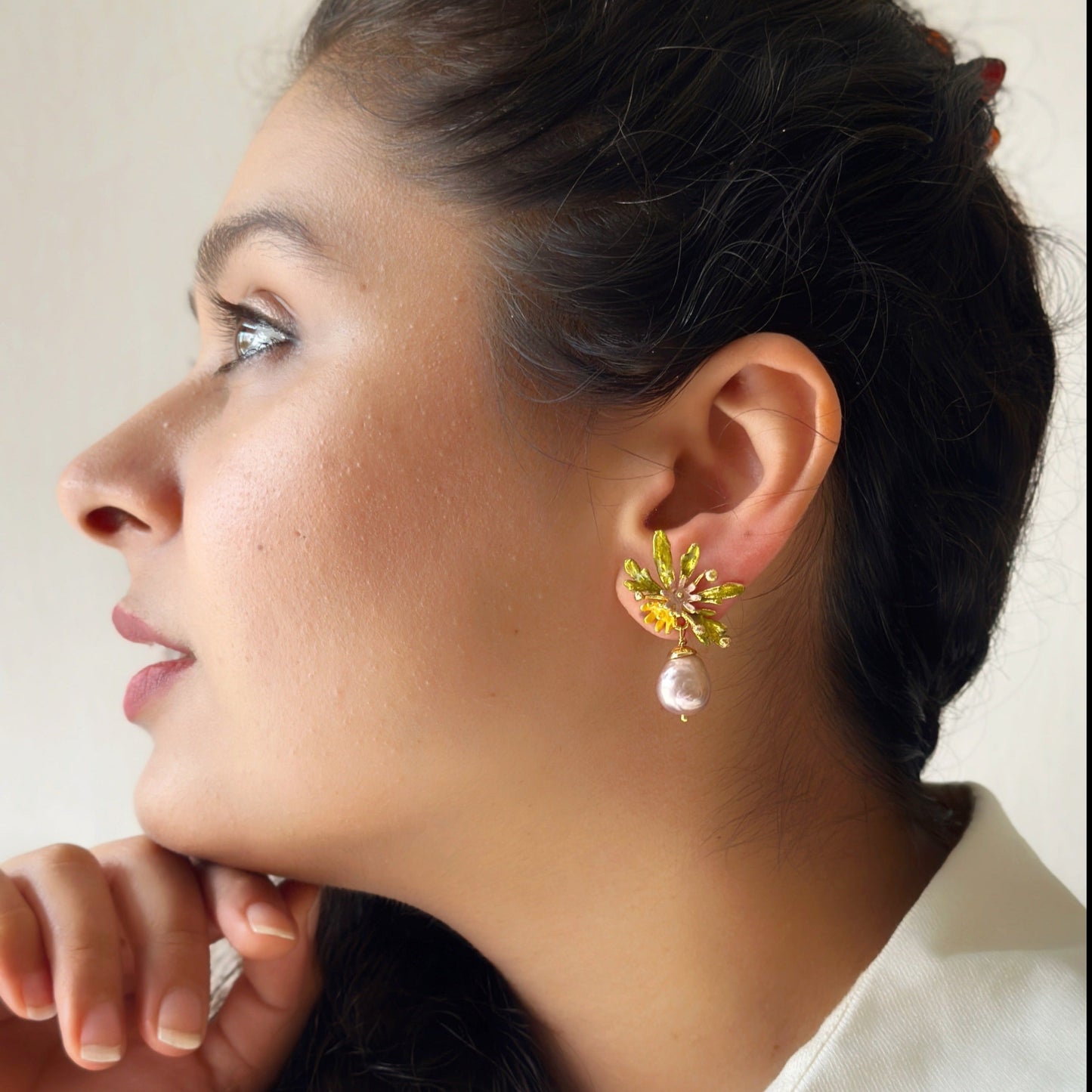 Flowerburst Pearl Drop Studs