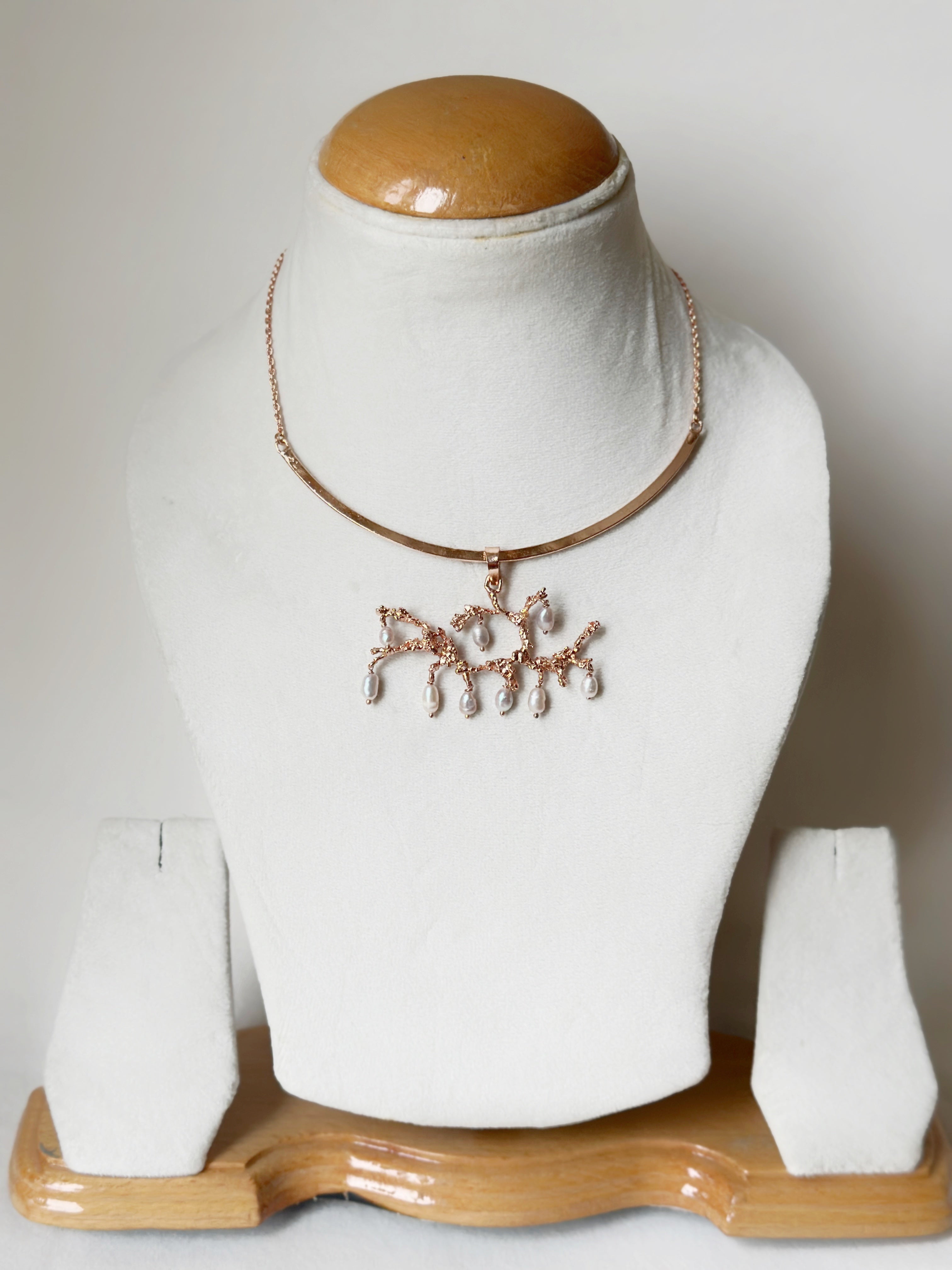 Untamed pearl drops chandelier pendant rose
