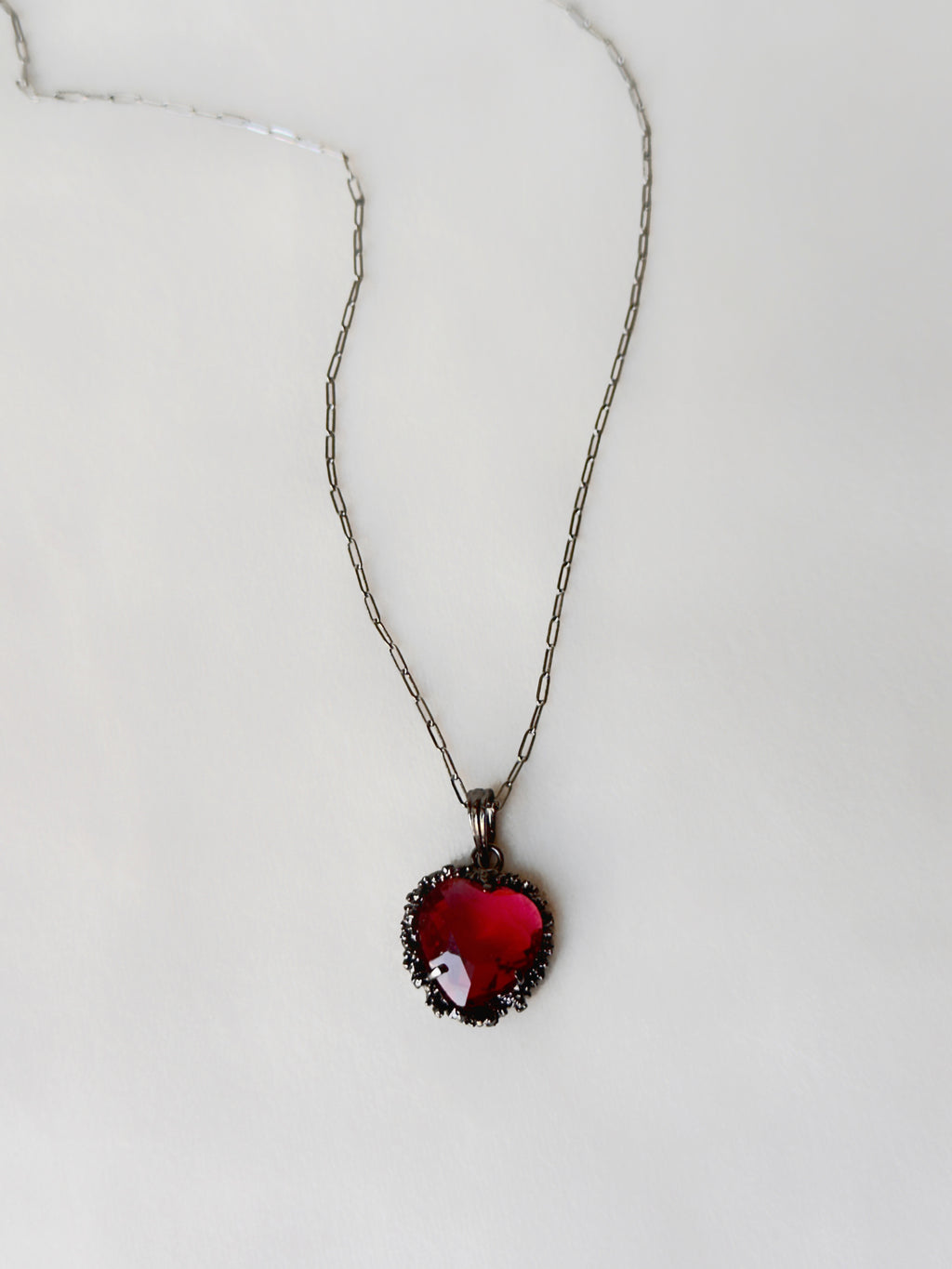Valentine Heart Pendant Red and Black