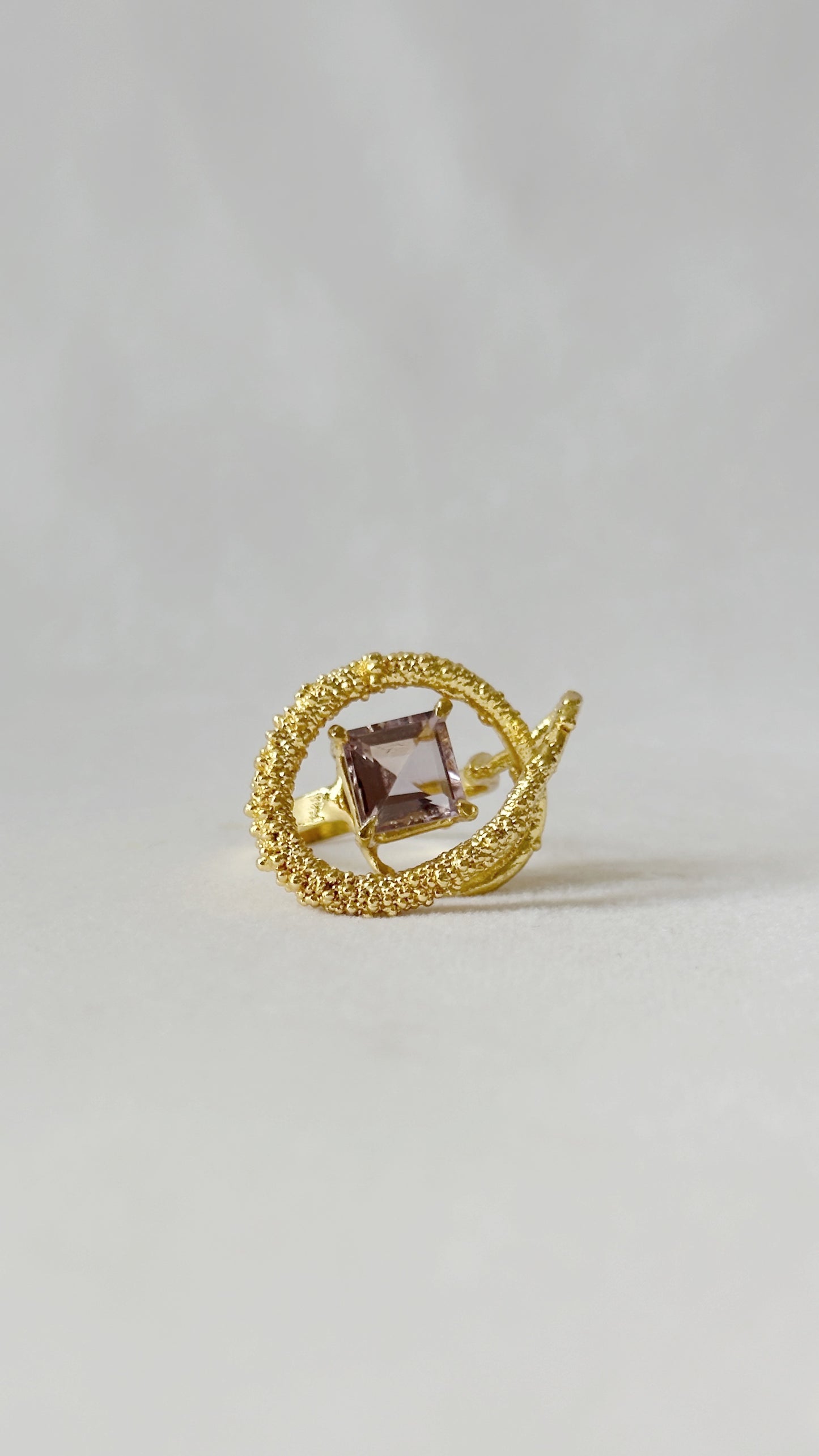 Manthan Wave Amethyst Ring