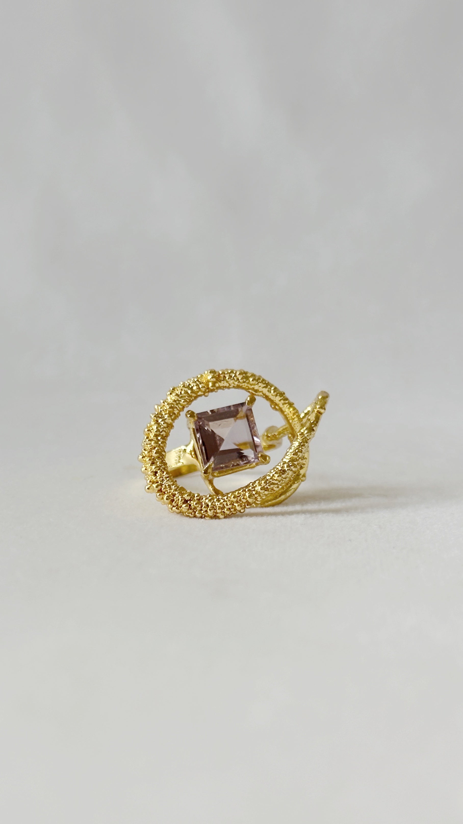 Manthan Wave Amethyst Ring